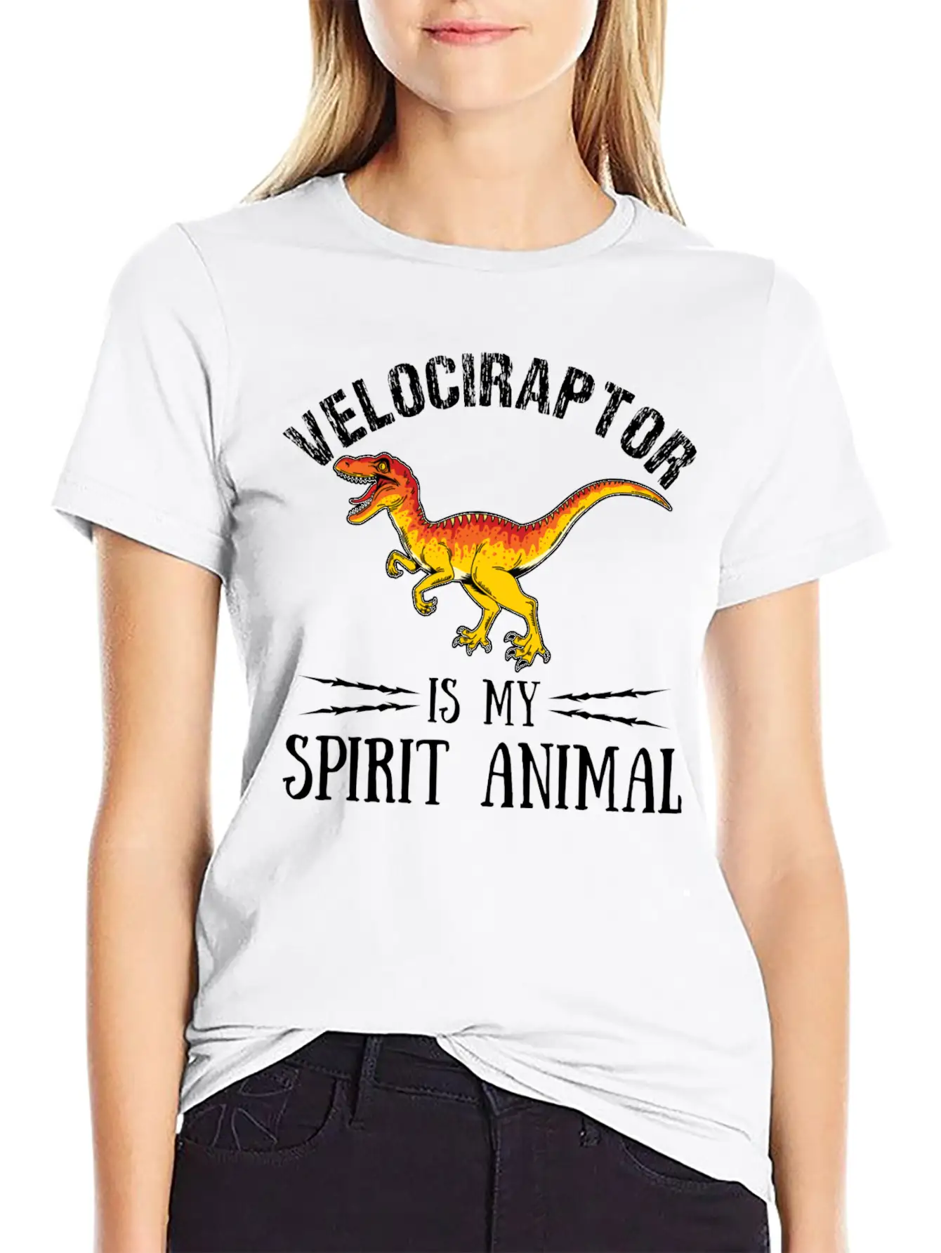 Velociraptor Is My Spirit Animal Palaeontologist Essential Cotton Tee For Daily Outfits – Unisex Style