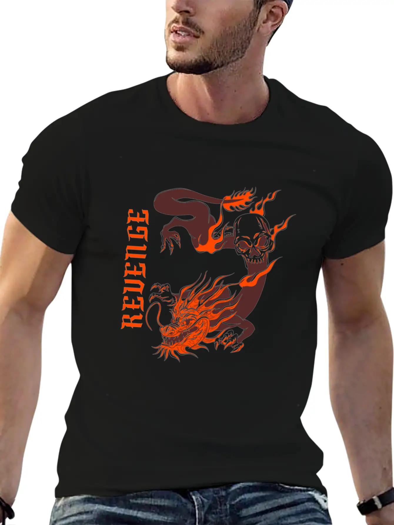 Vengeful Red Dragon Basic Graphic T-Shirt – Daily Comfort In Soft Cotton