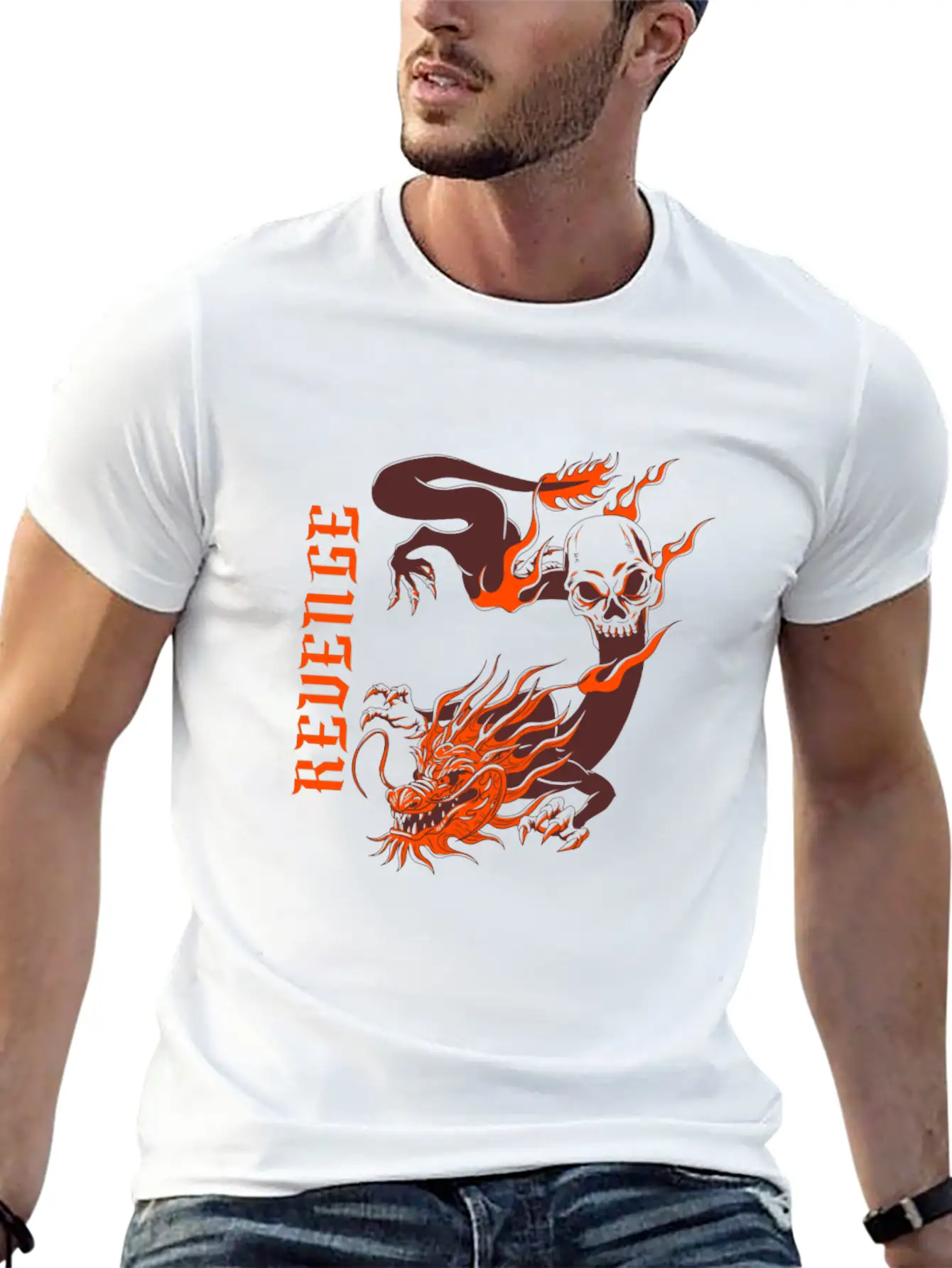 Vengeful Red Dragon Basic Graphic T-Shirt – Daily Comfort In Soft Cotton