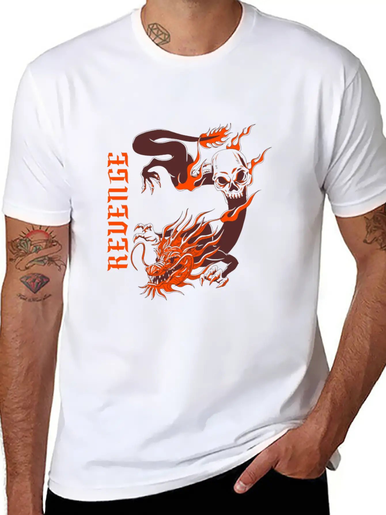 Vengeful Red Dragon Basic Graphic T-Shirt – Daily Comfort In Soft Cotton