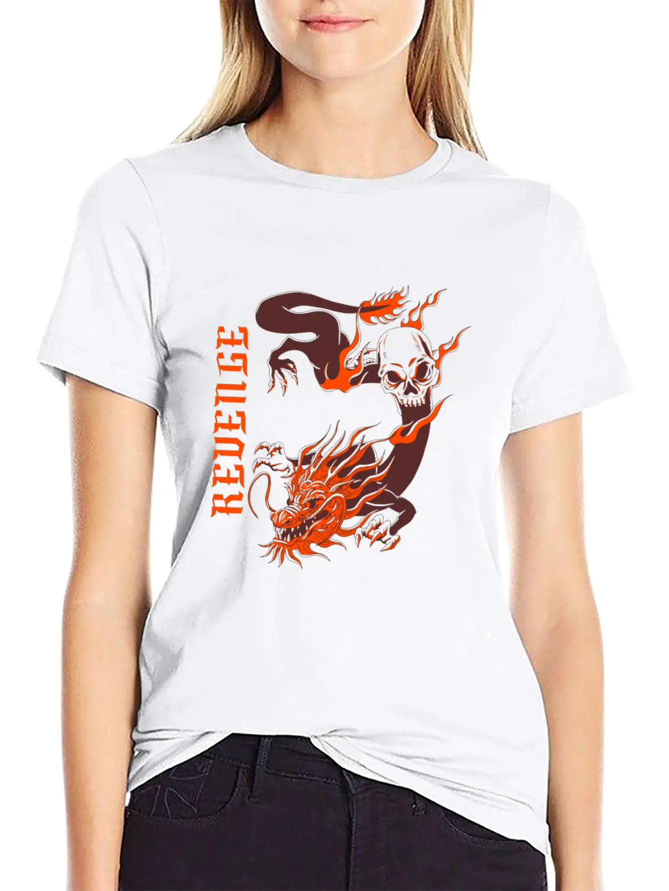 Vengeful Red Dragon Basic Graphic T-Shirt – Daily Comfort In Soft Cotton