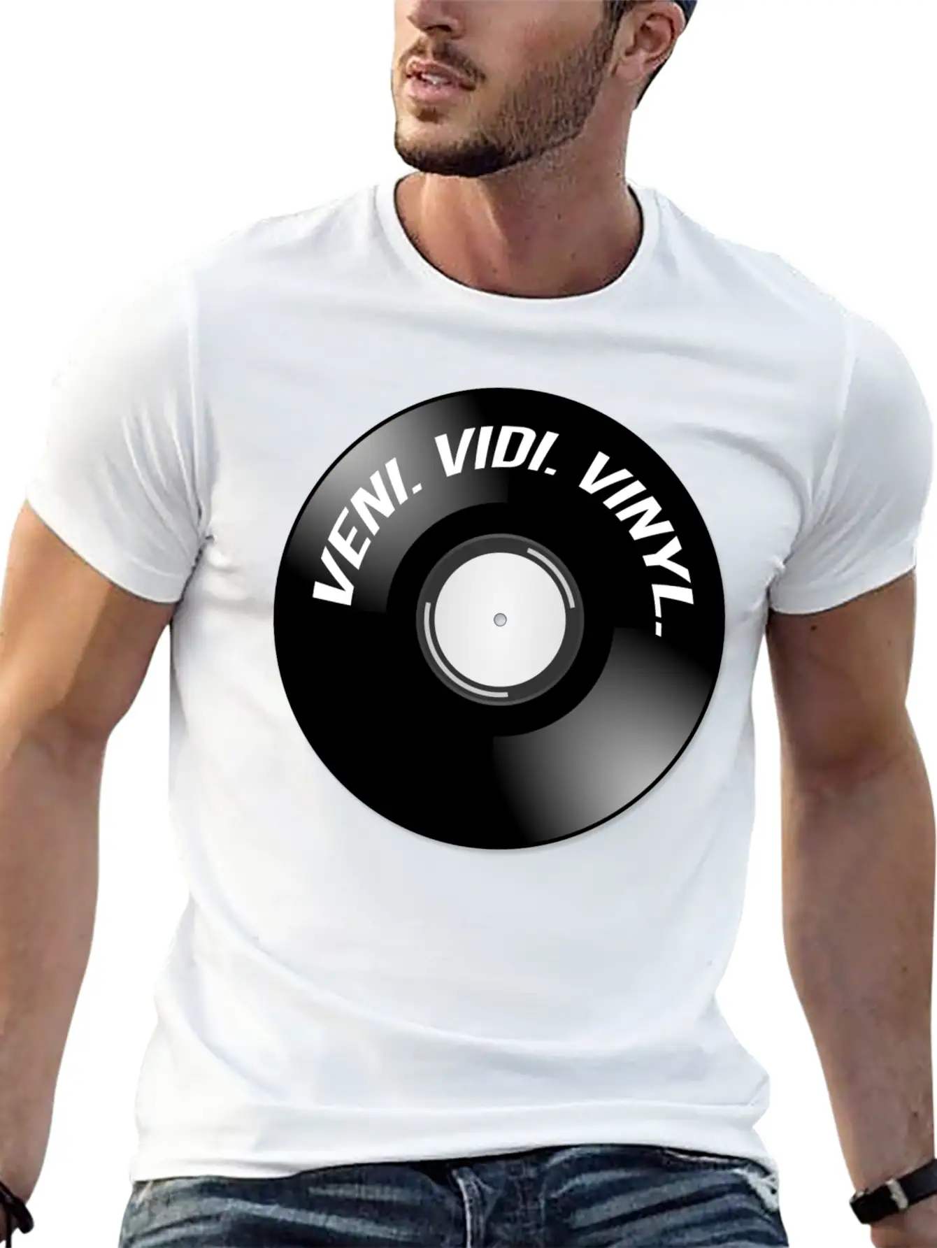 Veni. Vidi. Vinyl. Modern Fit Casual T-Shirt – Clean And Versatile Design
