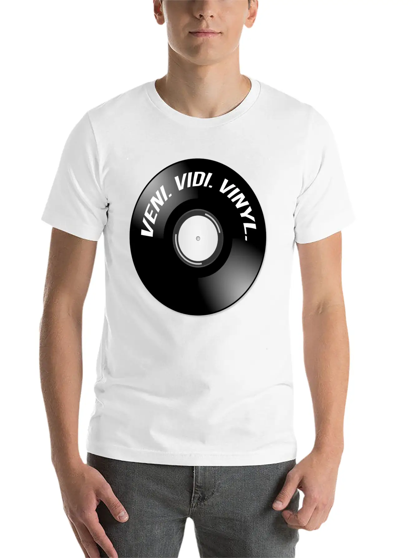 Veni. Vidi. Vinyl. Modern Fit Casual T-Shirt – Clean And Versatile Design