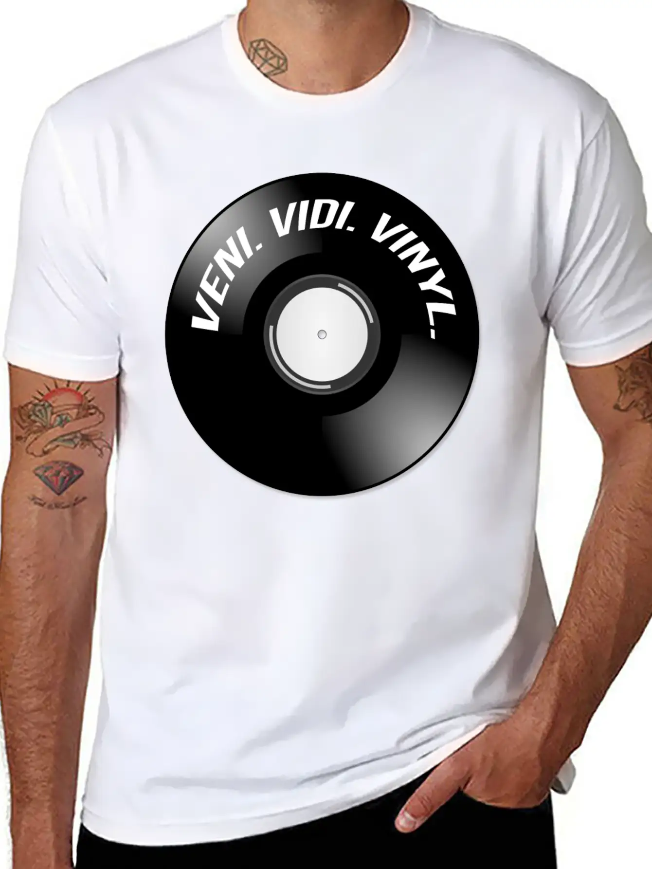 Veni. Vidi. Vinyl. Modern Fit Casual T-Shirt – Clean And Versatile Design