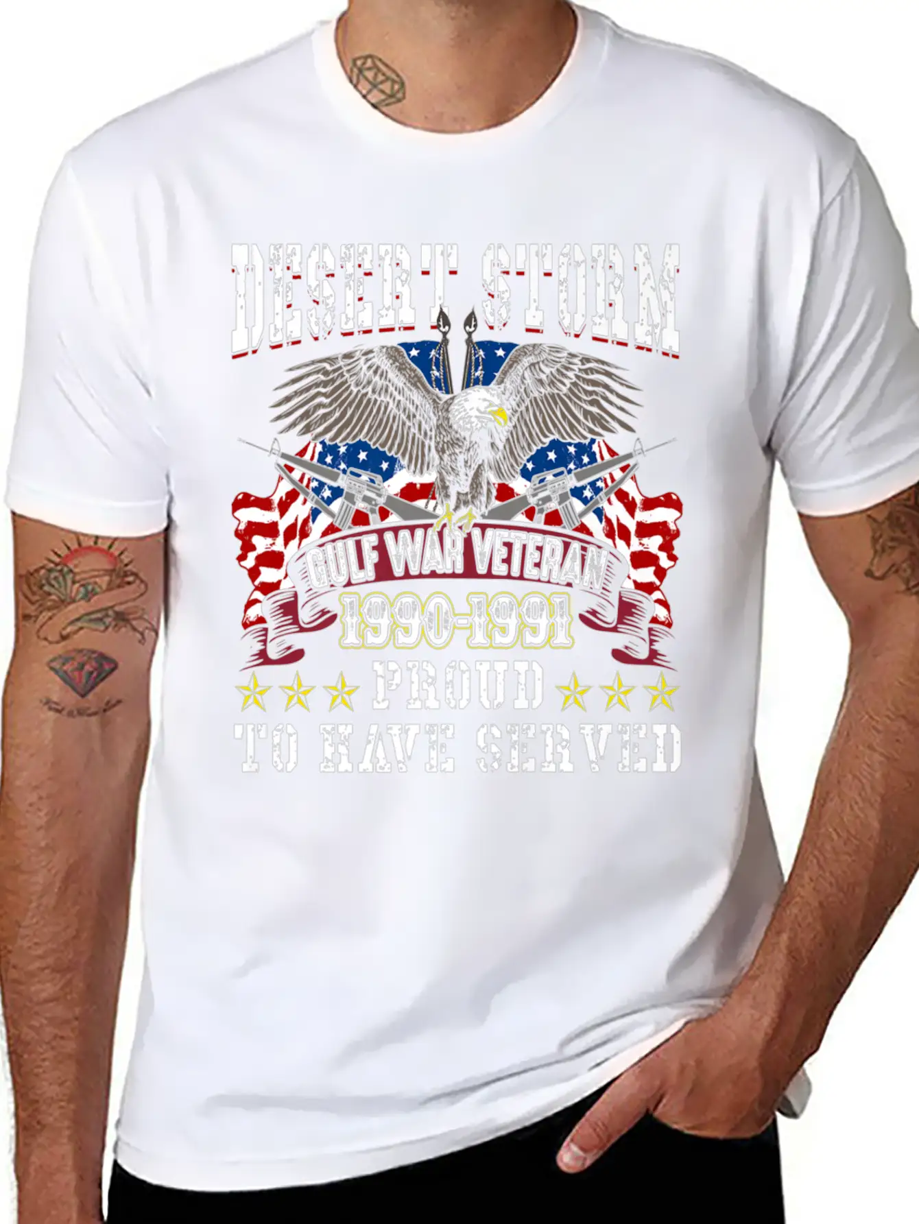 Veteran Gift-Desert Storm Veteran Design Desert St Basic Graphic T-Shirt – Daily Comfort In Soft Cotton