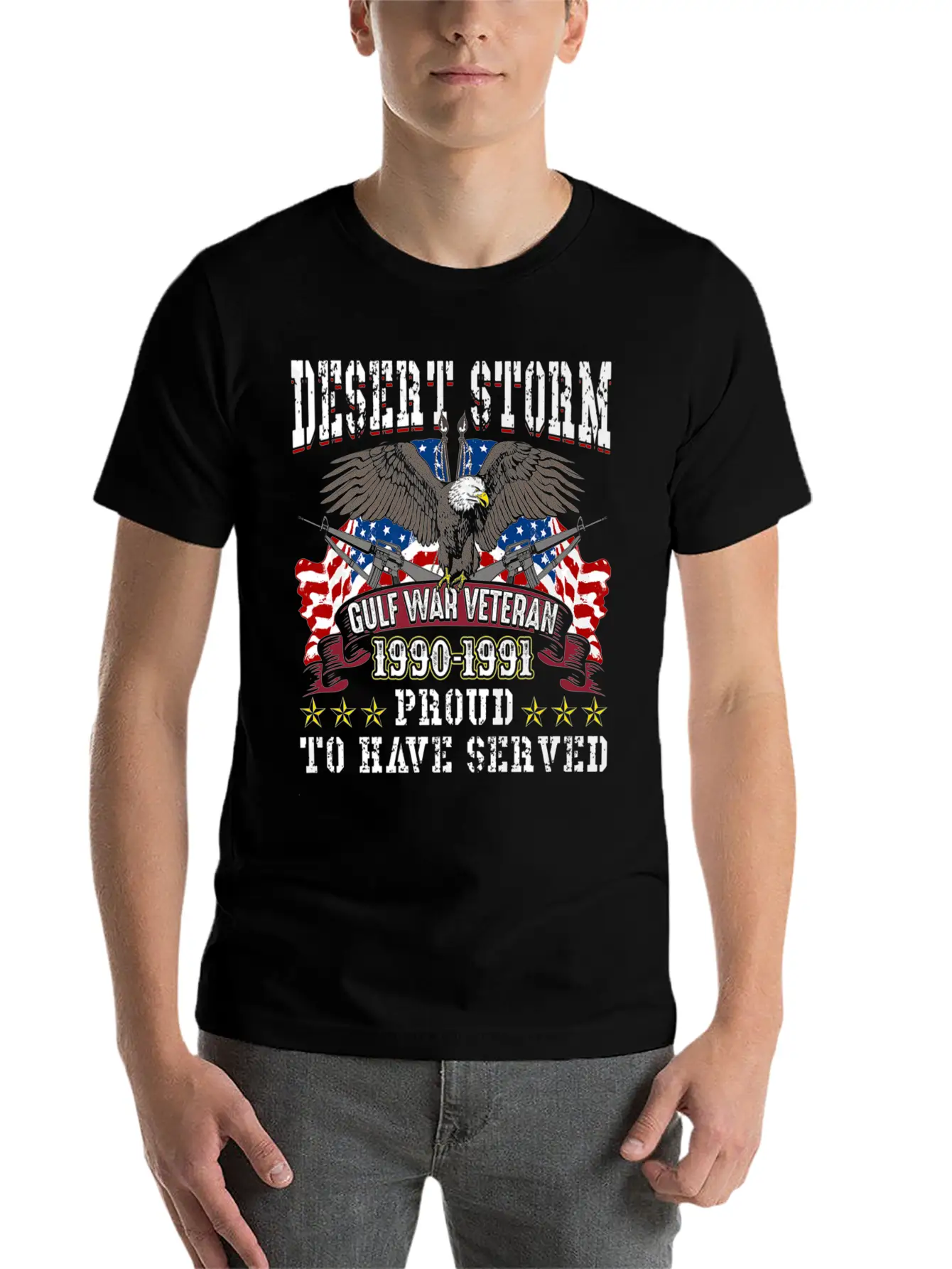 Veteran Gift-Desert Storm Veteran Design Desert St Basic Graphic T-Shirt – Daily Comfort In Soft Cotton