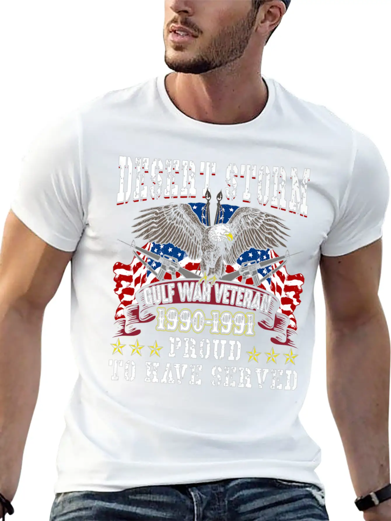 Veteran Gift-Desert Storm Veteran Design Desert St Basic Graphic T-Shirt – Daily Comfort In Soft Cotton