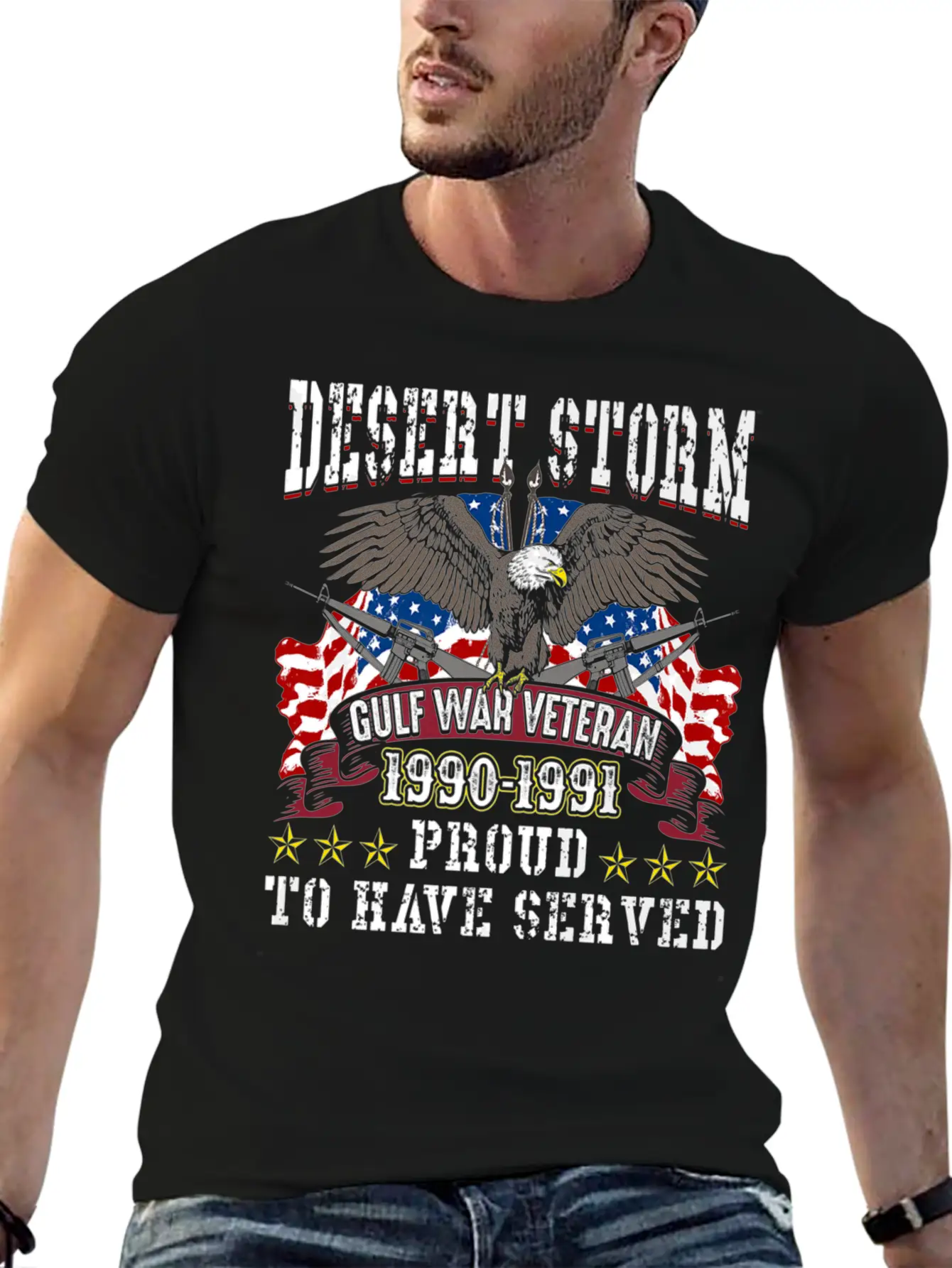 Veteran Gift-Desert Storm Veteran Design Desert St Basic Graphic T-Shirt – Daily Comfort In Soft Cotton