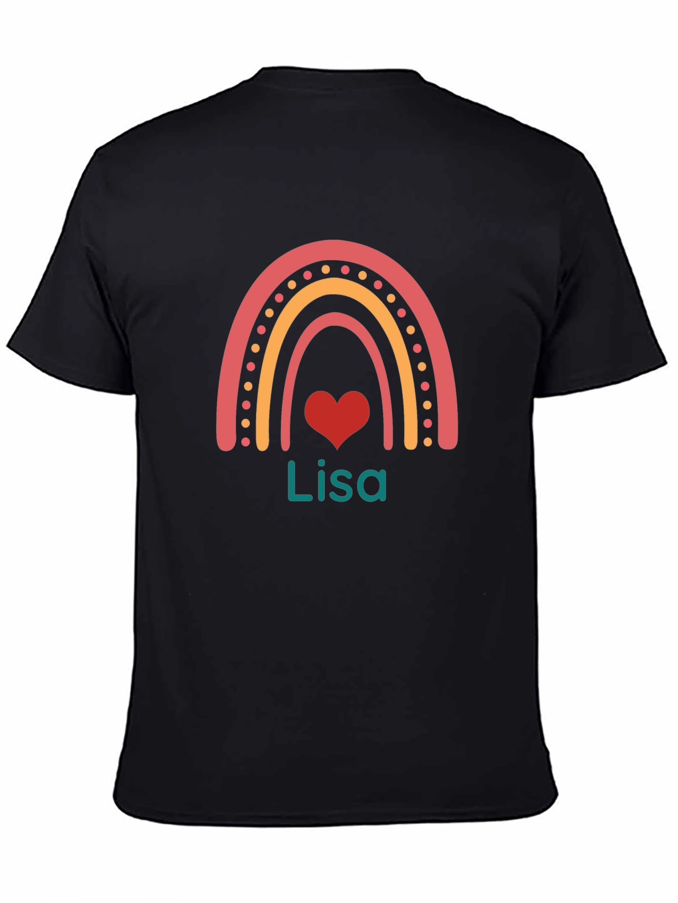 Personalized Lisa Rainbow Heart T-Shirt