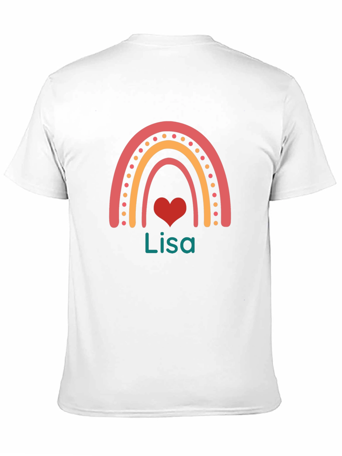 Personalized Lisa Rainbow Heart T-Shirt