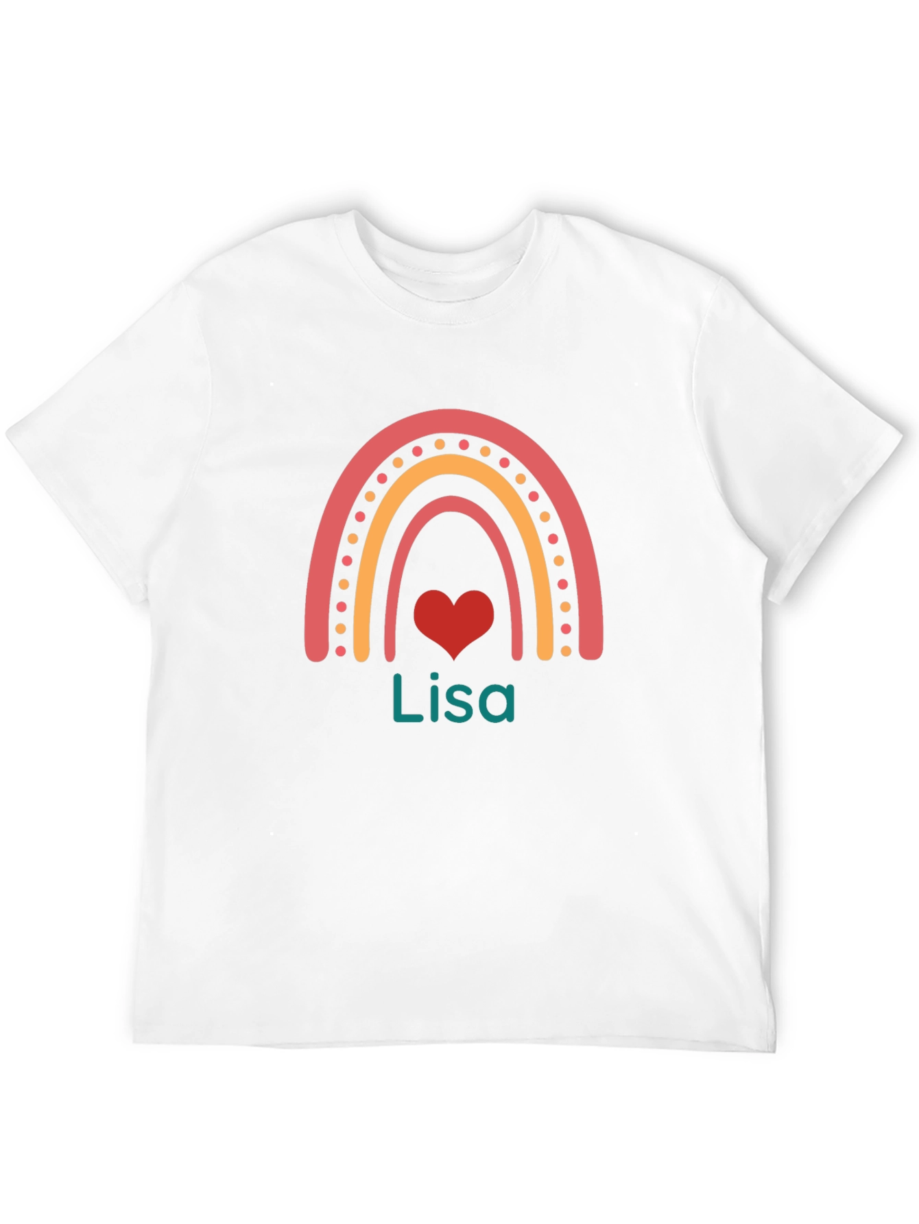 Personalized Lisa Rainbow Heart T-Shirt