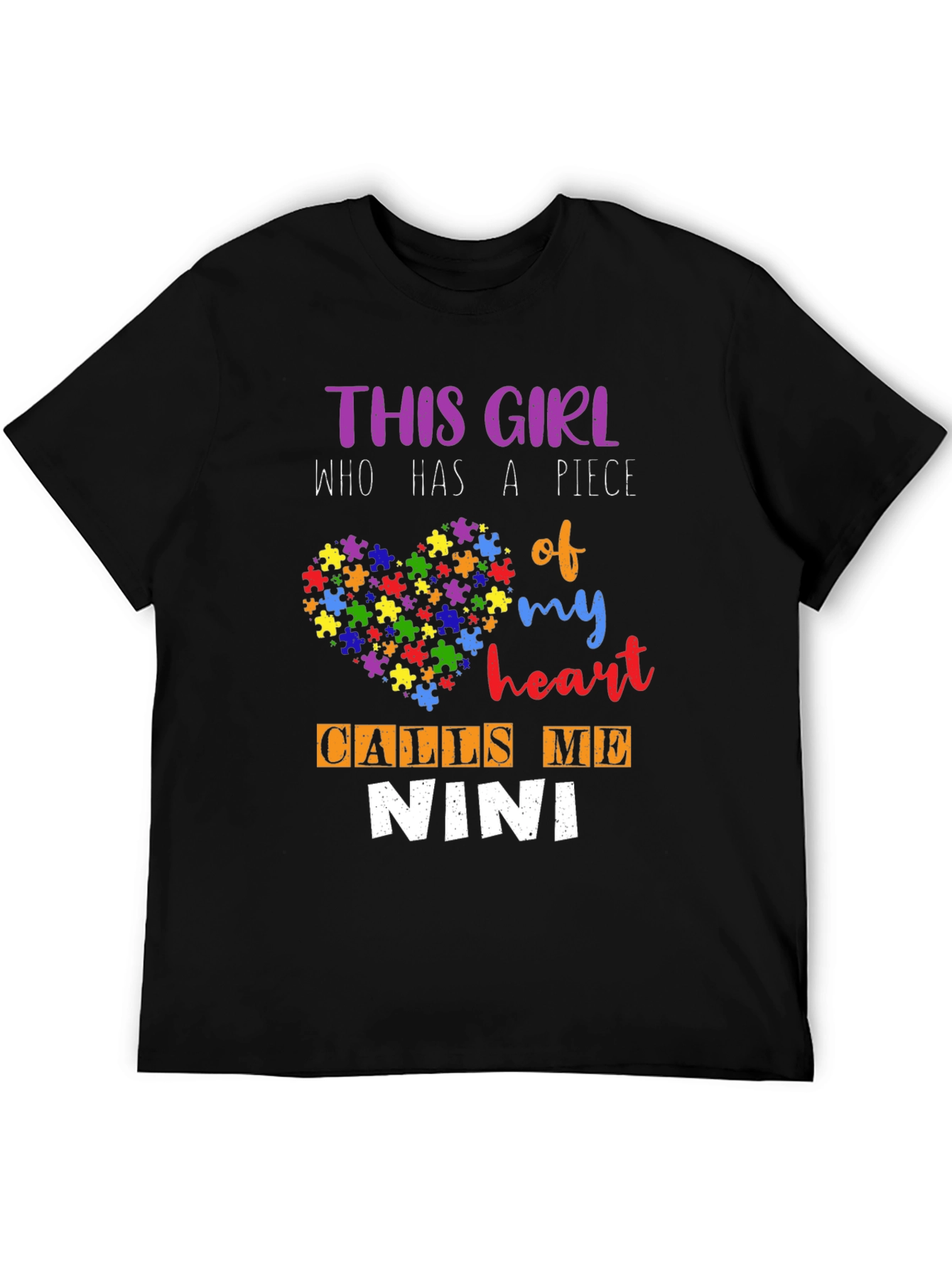 Autism Awareness NINI T-Shirt Puzzle Heart