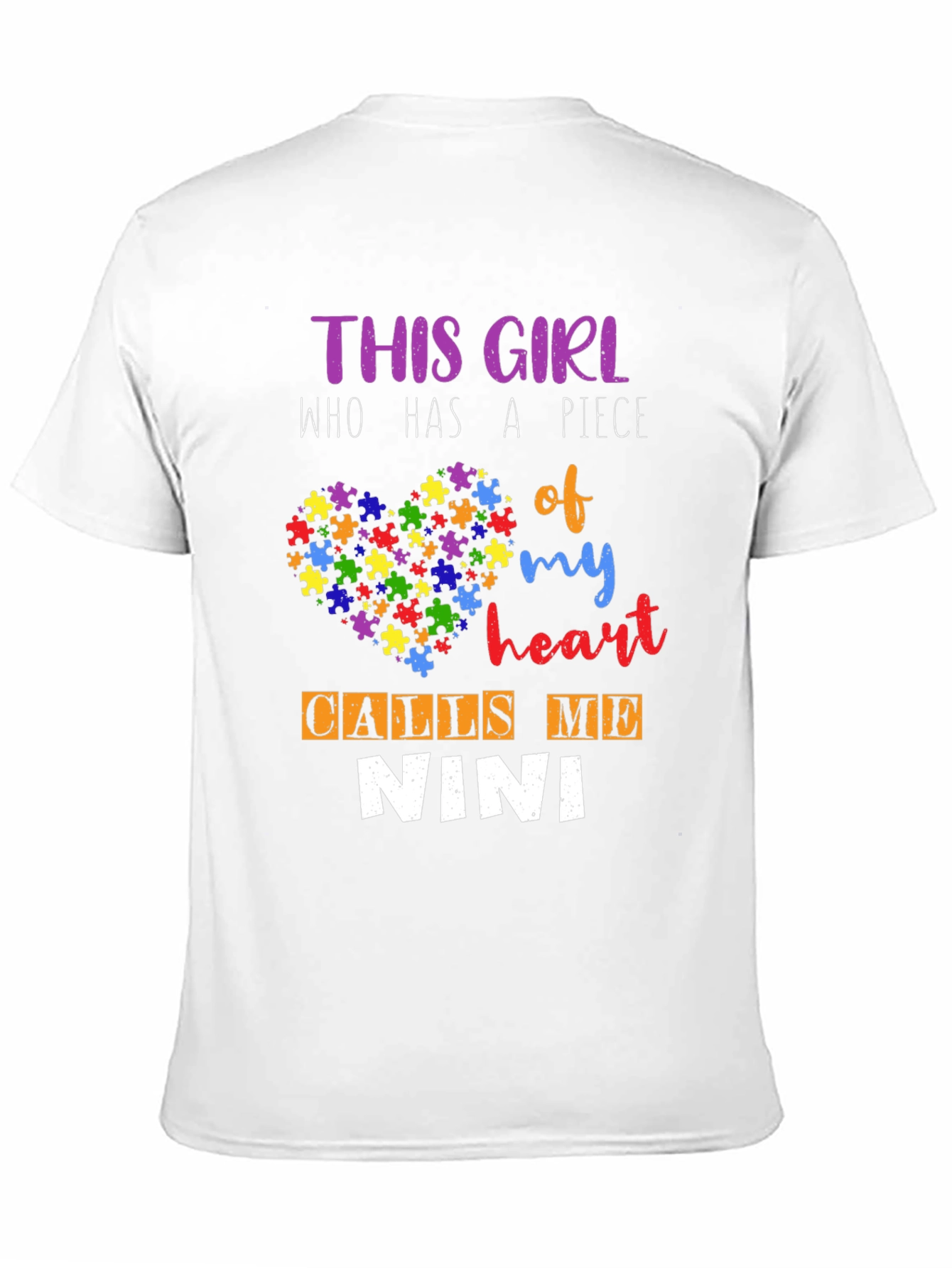 Autism Awareness NINI T-Shirt Puzzle Heart