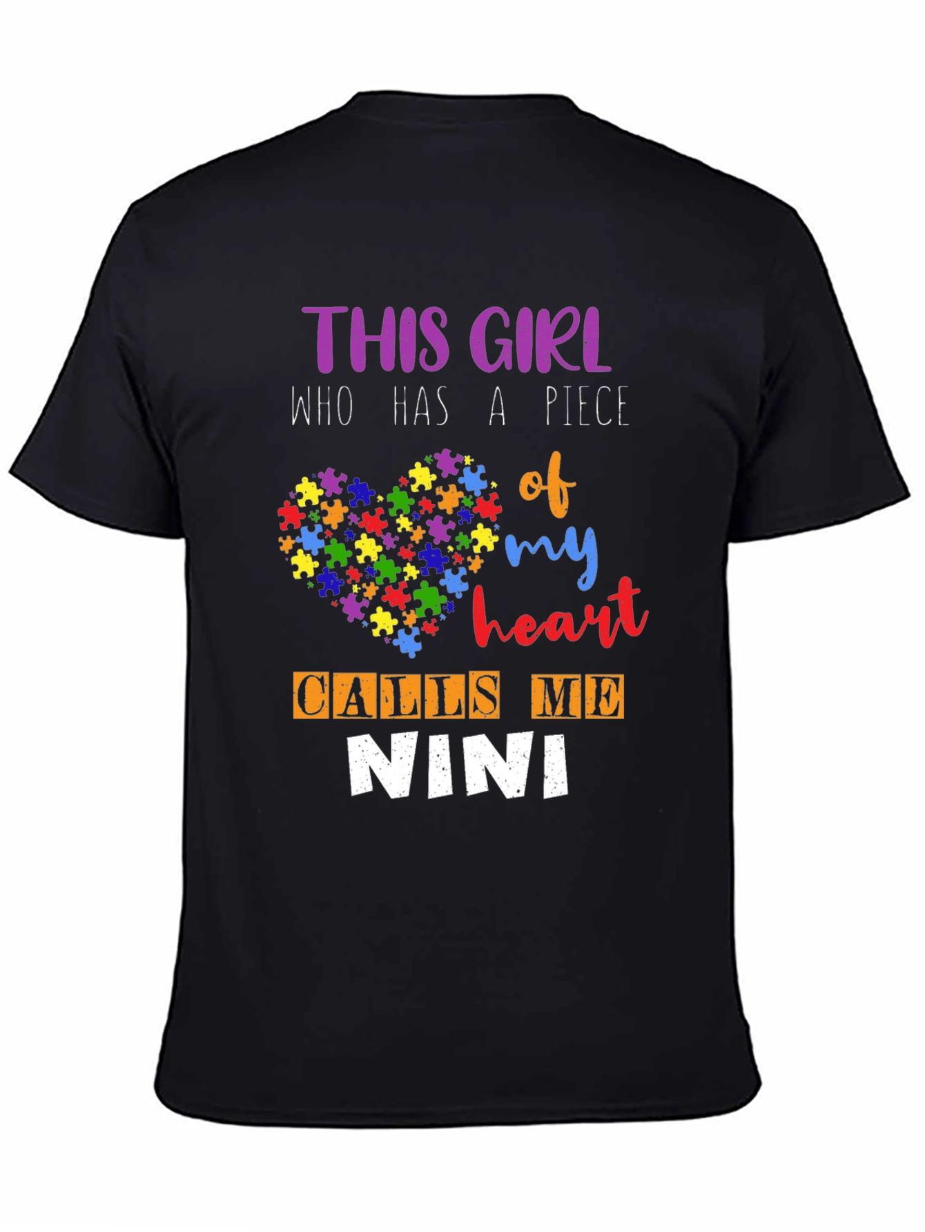 Autism Awareness NINI T-Shirt Puzzle Heart