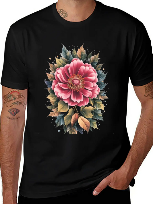 Vibrant Floral Masterpiece Lightweight Cotton T-Shirt – Daily Comfort Graphic Shirt