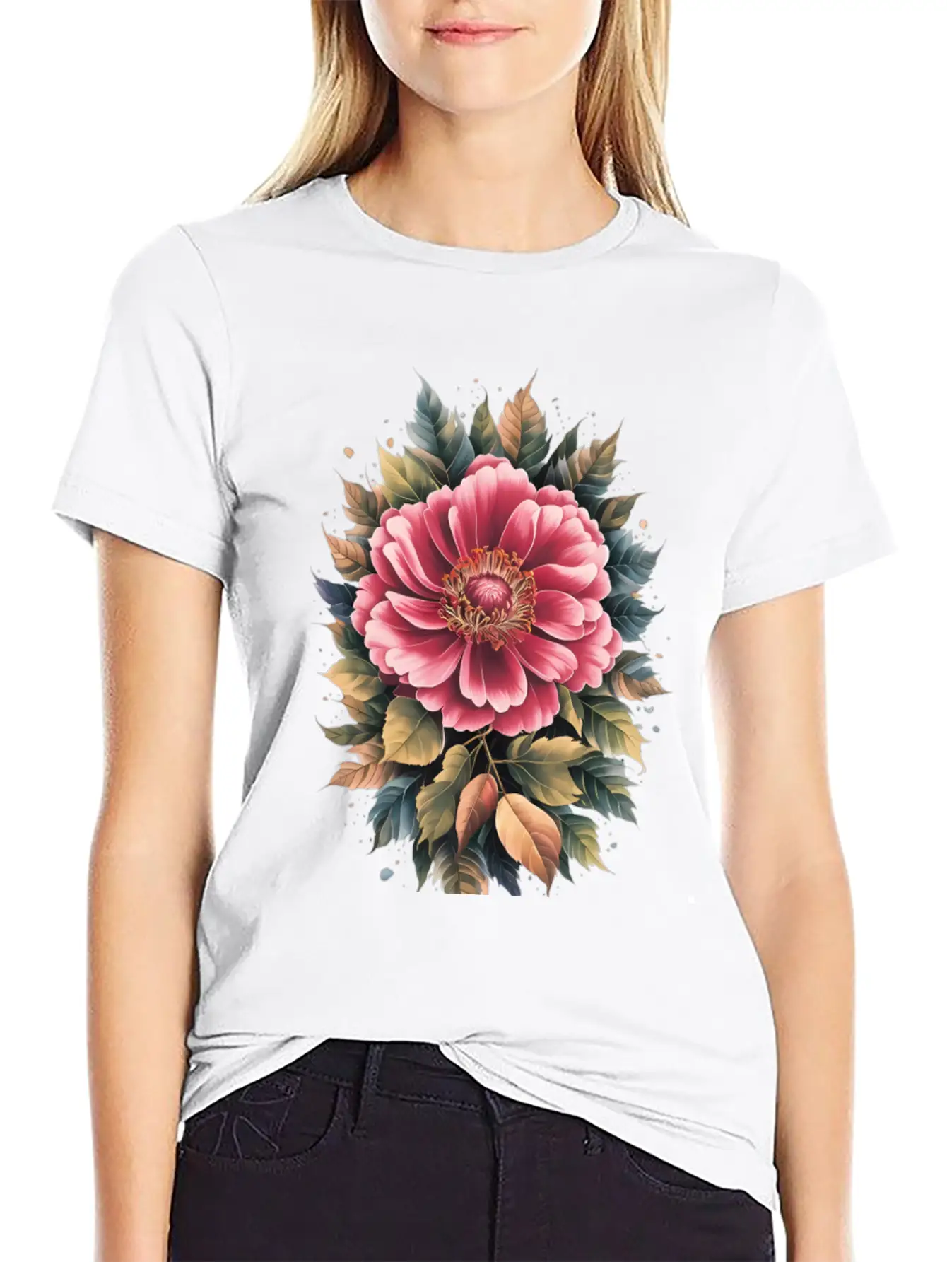 Vibrant Floral Masterpiece Lightweight Cotton T-Shirt – Daily Comfort Graphic Shirt