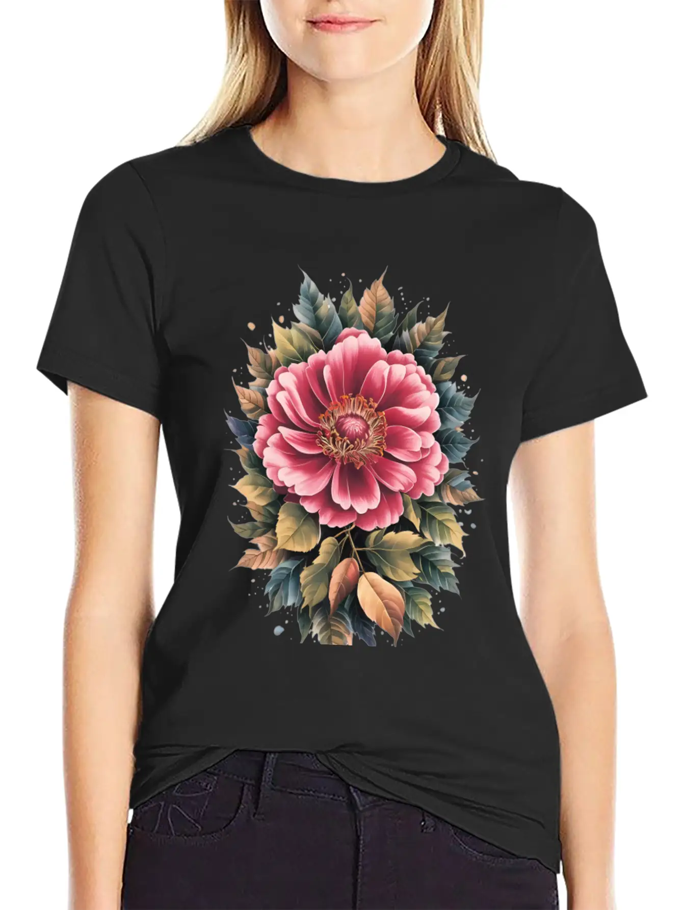 Vibrant Floral Masterpiece Lightweight Cotton T-Shirt – Daily Comfort Graphic Shirt