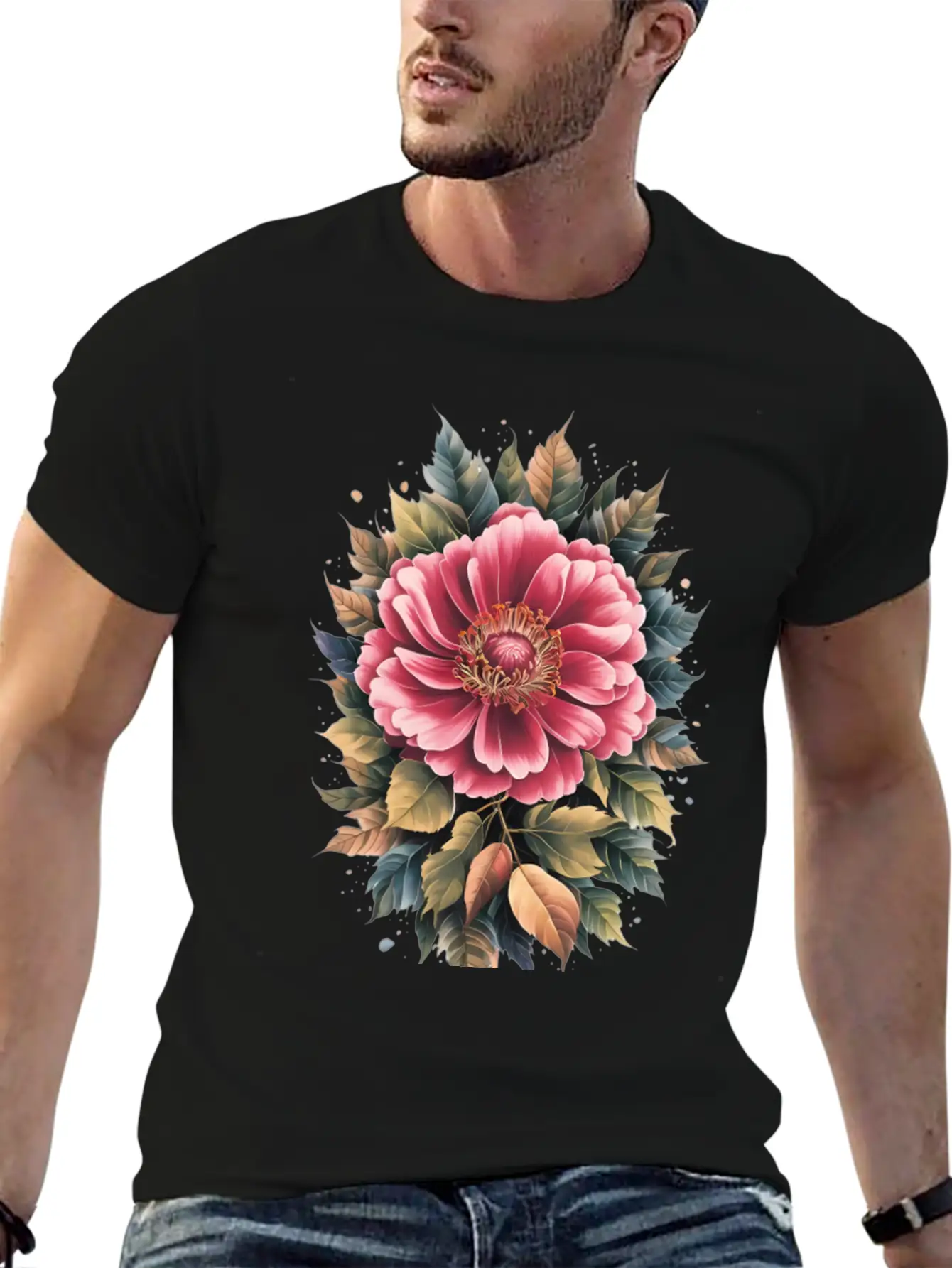 Vibrant Floral Masterpiece Lightweight Cotton T-Shirt – Daily Comfort Graphic Shirt