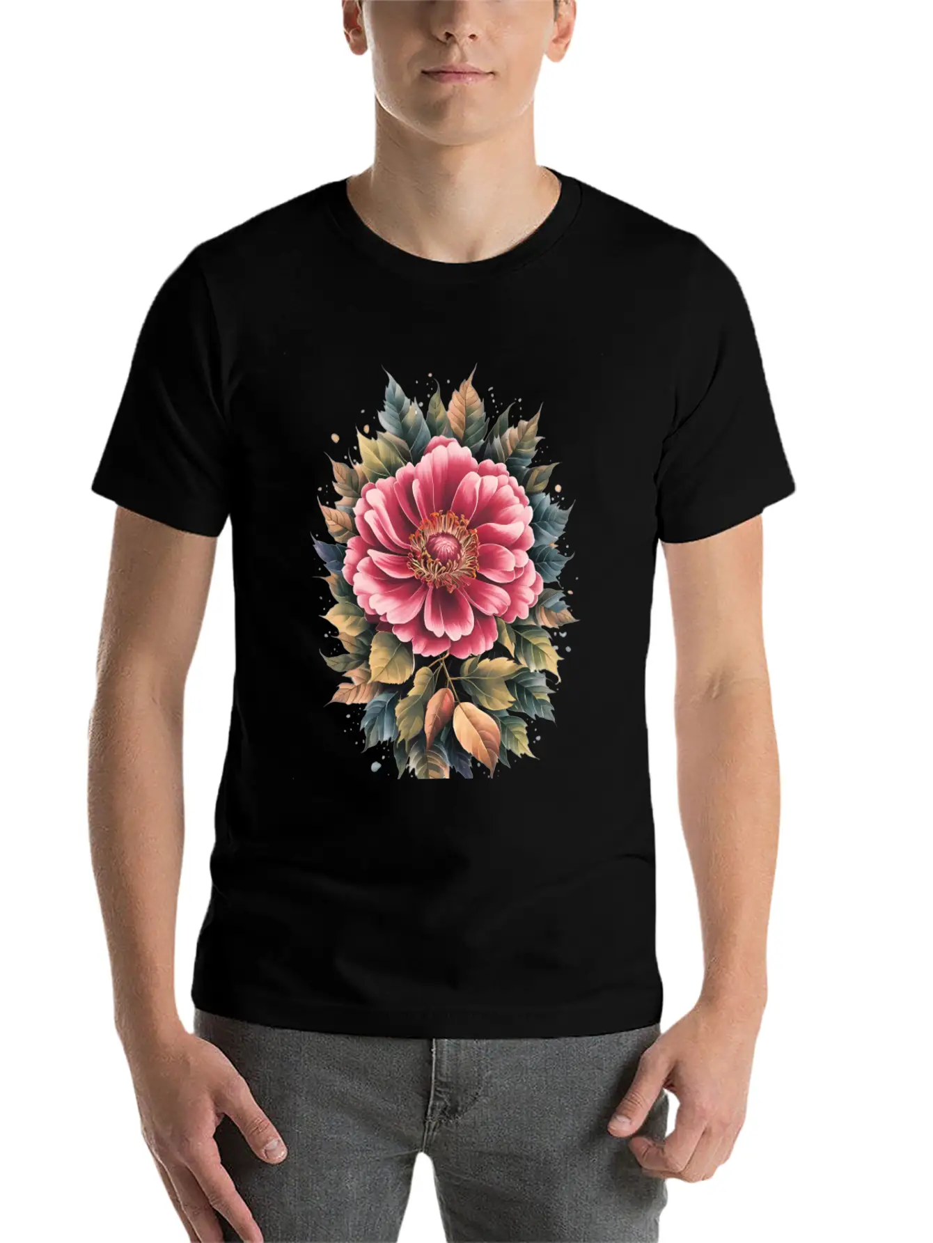 Vibrant Floral Masterpiece Lightweight Cotton T-Shirt – Daily Comfort Graphic Shirt