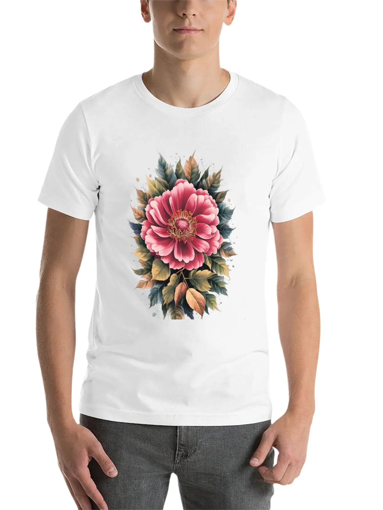 Vibrant Floral Masterpiece Lightweight Cotton T-Shirt – Daily Comfort Graphic Shirt