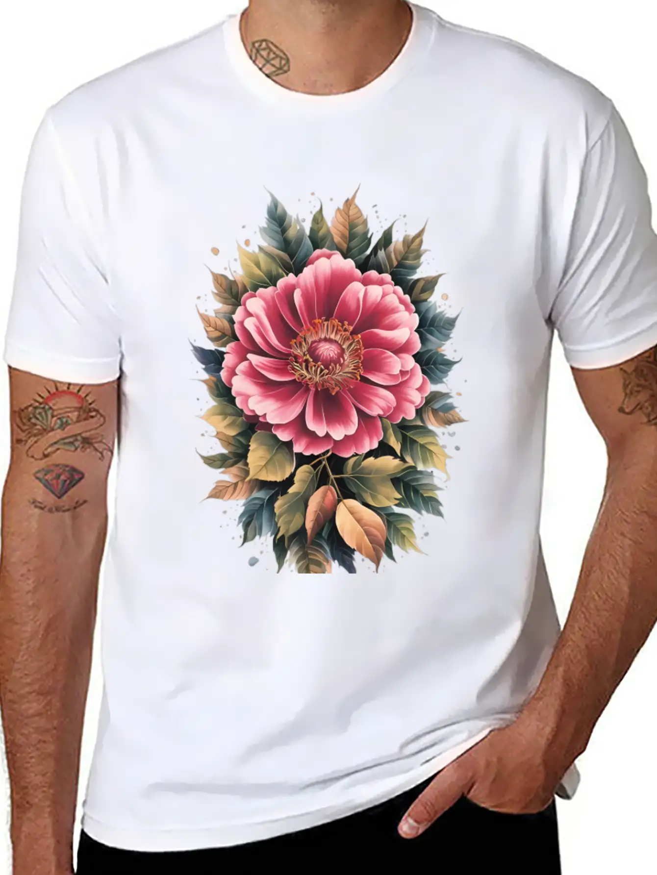 Vibrant Floral Masterpiece Lightweight Cotton T-Shirt – Daily Comfort Graphic Shirt