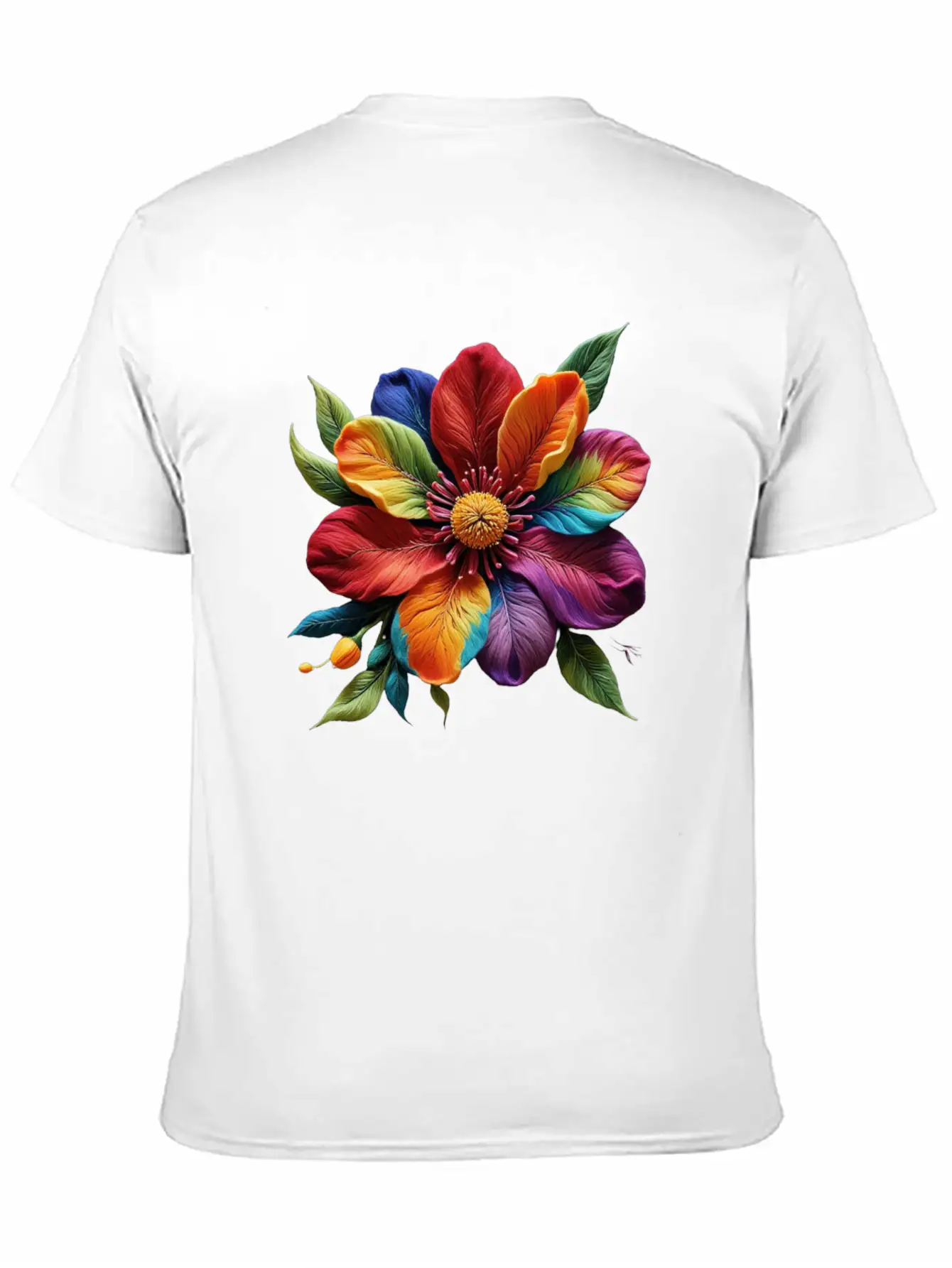 Vibrant Petals Masterpiece - Artistic Floral Modern Fit Casual T-Shirt ��� Clean And Versatile Design