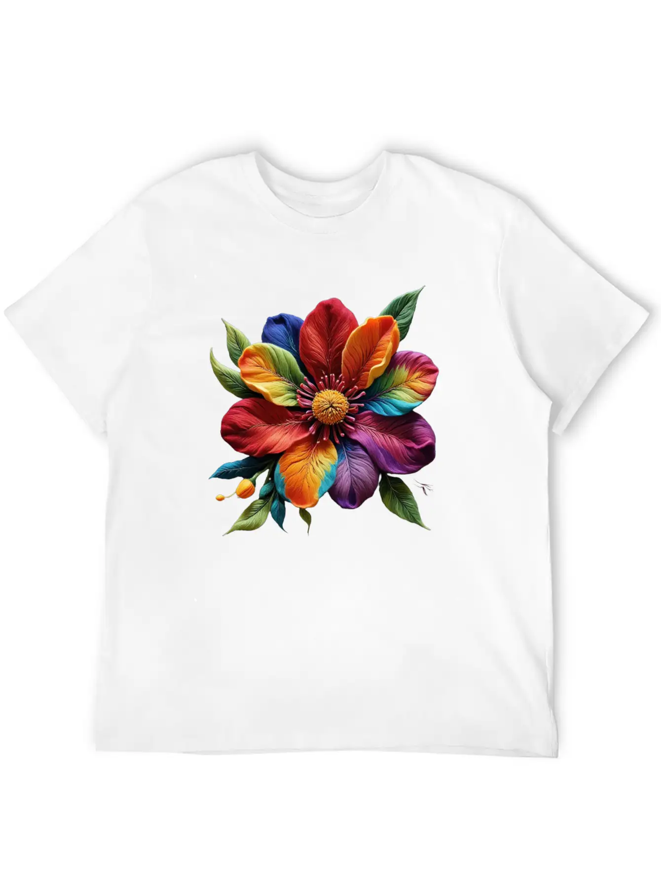 Vibrant Petals Masterpiece - Artistic Floral Modern Fit Casual T-Shirt ��� Clean And Versatile Design