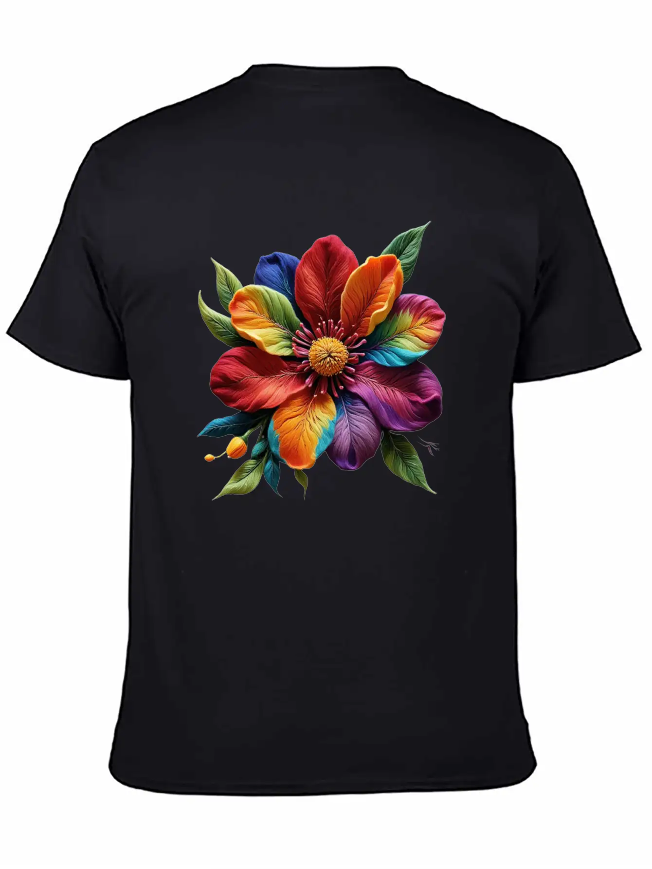 Vibrant Petals Masterpiece - Artistic Floral Modern Fit Casual T-Shirt ��� Clean And Versatile Design
