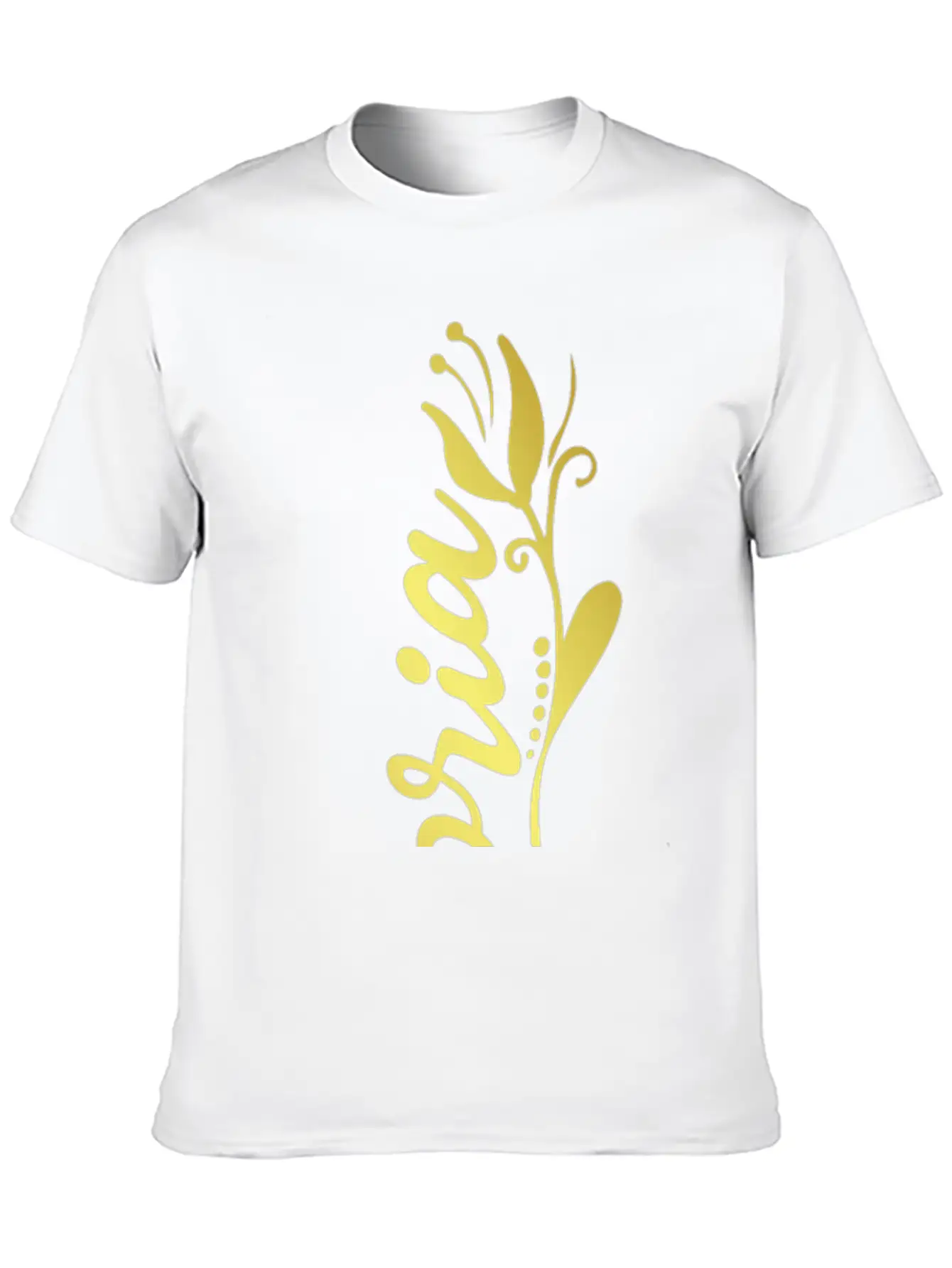 Victoria Name Faux Gold Tulip Flourish Lightweight Cotton T-Shirt – Daily Comfort Graphic Shirt