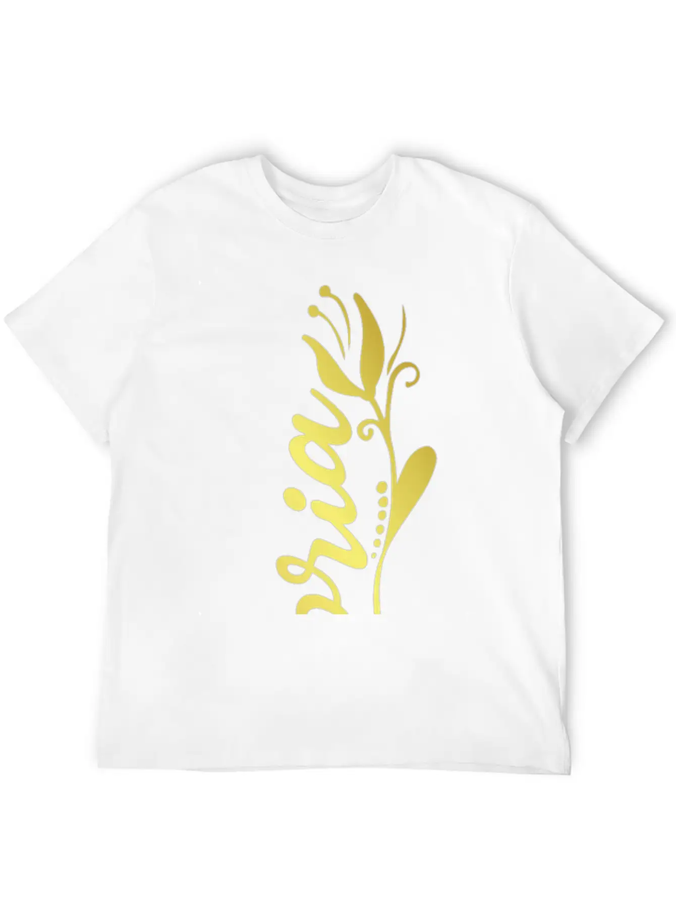 Victoria Name Faux Gold Tulip Flourish Lightweight Cotton T-Shirt – Daily Comfort Graphic Shirt