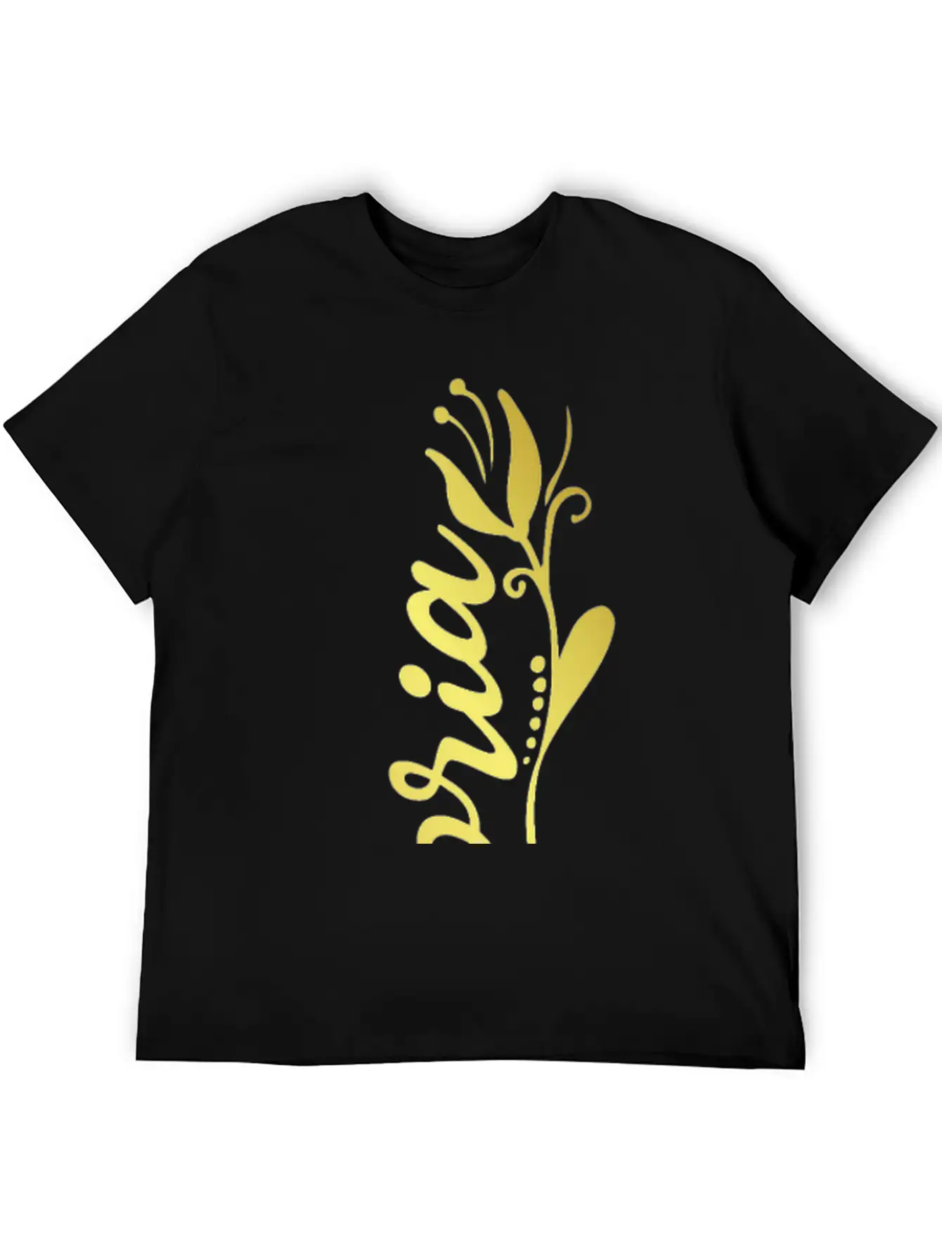 Victoria Name Faux Gold Tulip Flourish Lightweight Cotton T-Shirt – Daily Comfort Graphic Shirt