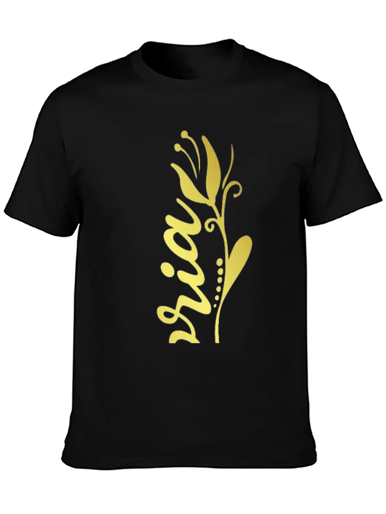 Victoria Name Faux Gold Tulip Flourish Lightweight Cotton T-Shirt – Daily Comfort Graphic Shirt