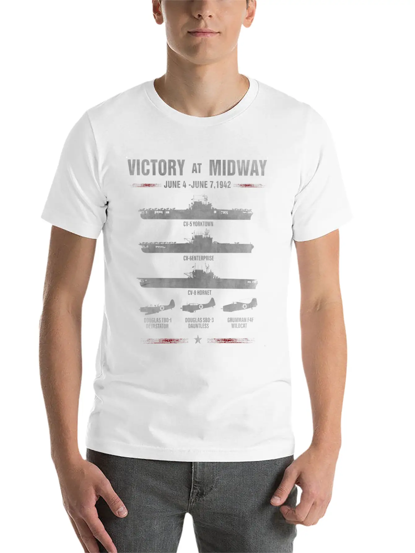 Victory At Midway Battel World War 2 Relaxed Everyday Tee – Lightweight And Durable Cotton
