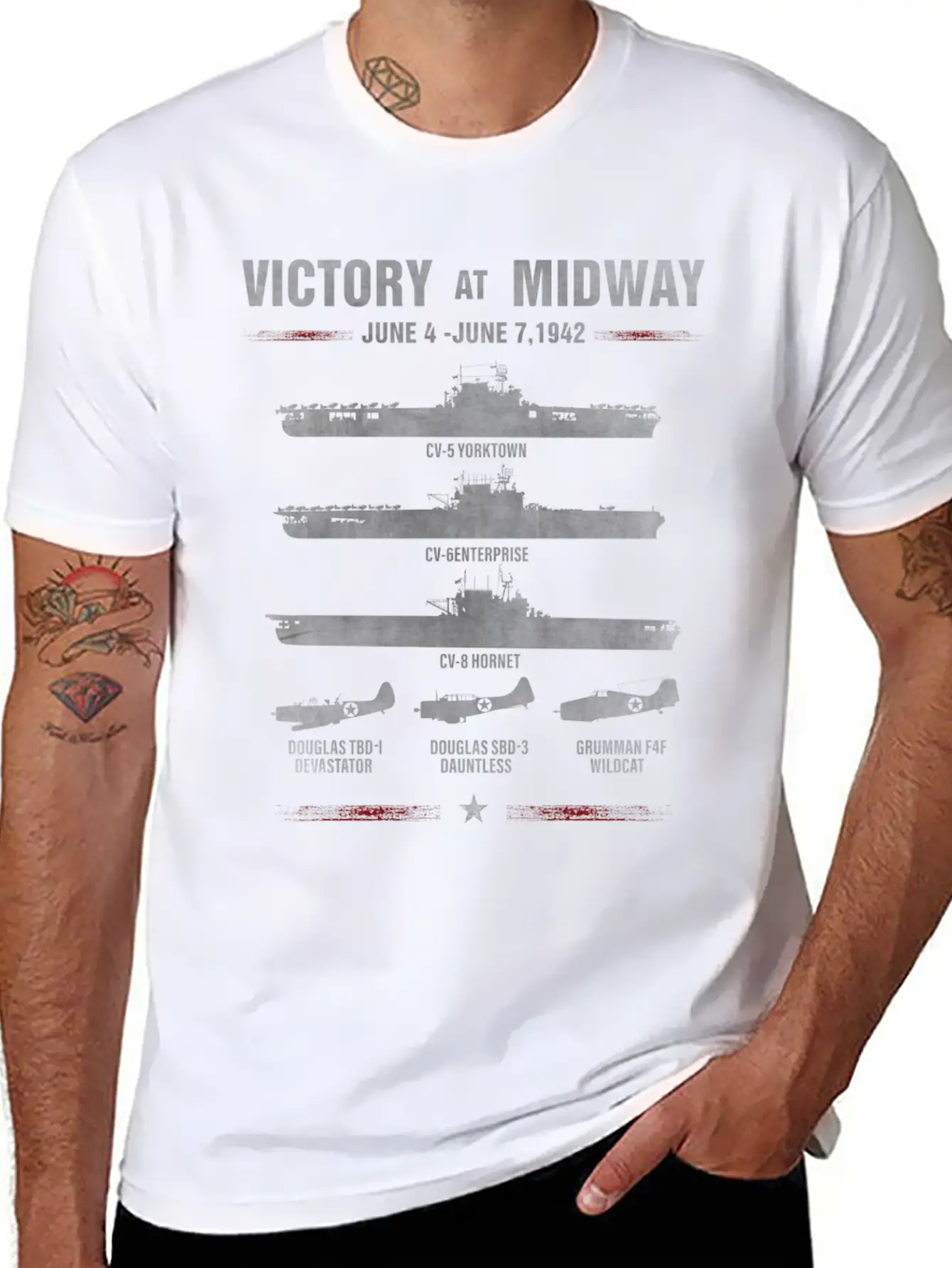 Victory At Midway Battel World War 2 Relaxed Everyday Tee – Lightweight And Durable Cotton
