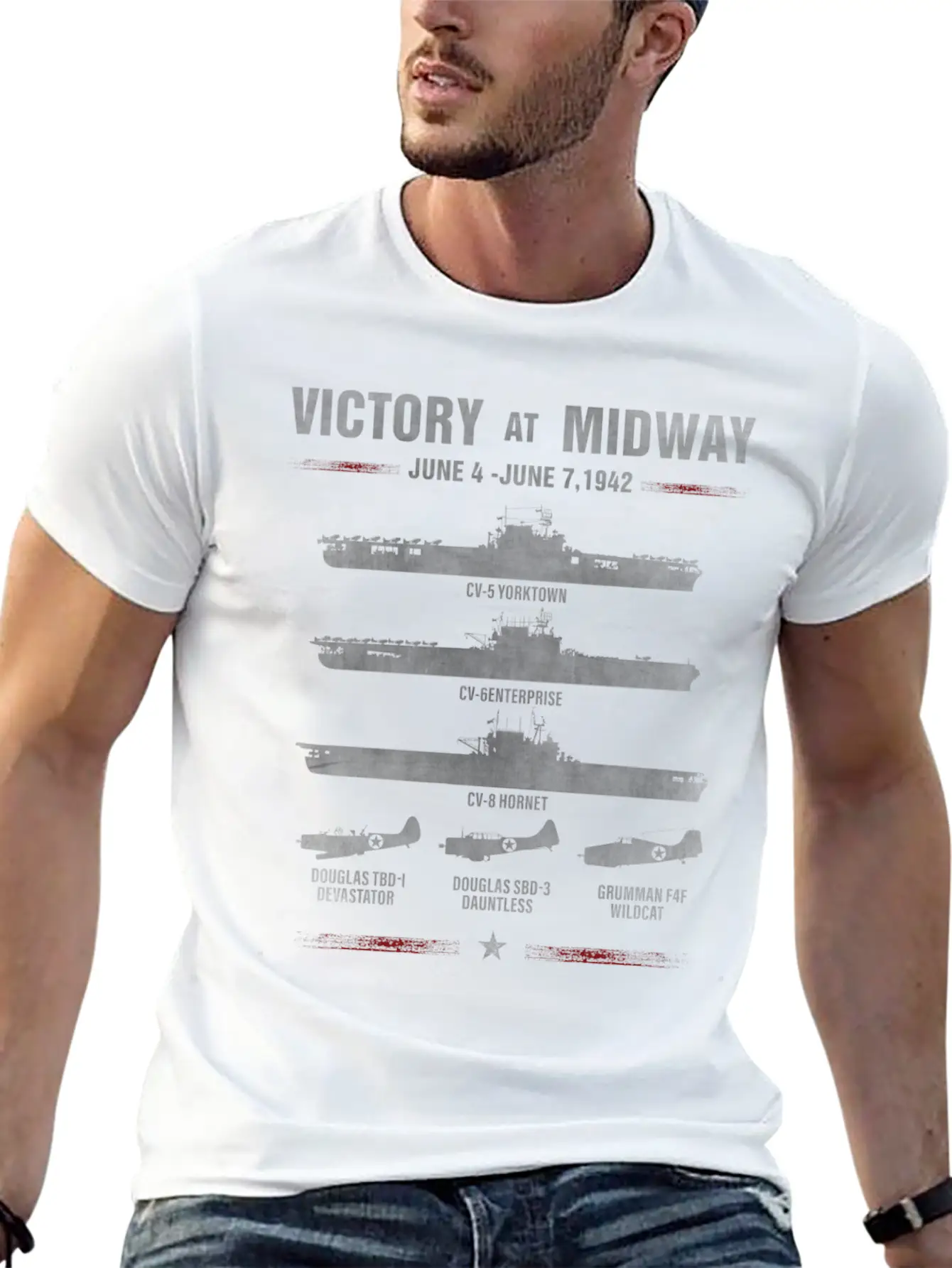 Victory At Midway Battel World War 2 Relaxed Everyday Tee – Lightweight And Durable Cotton
