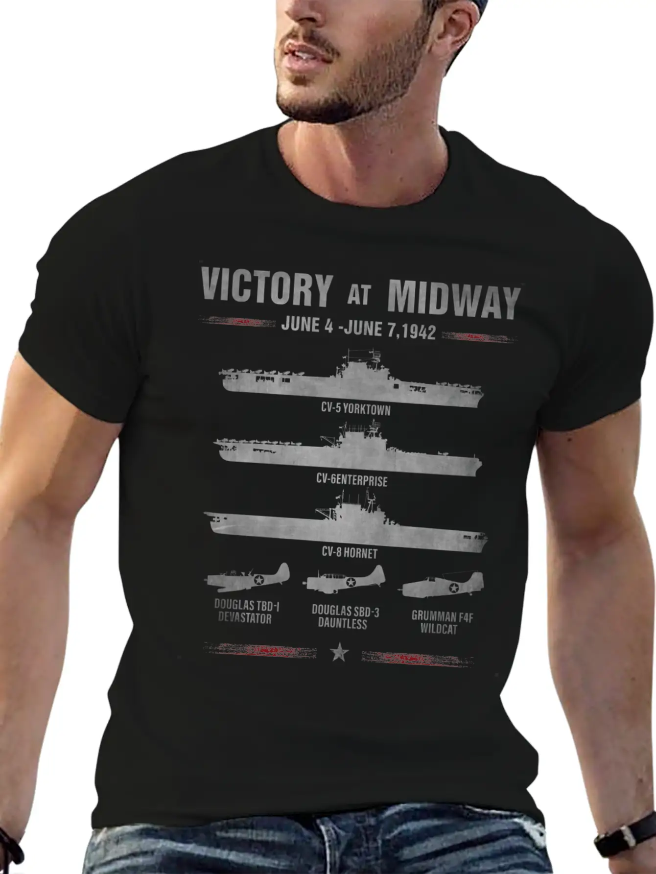 Victory At Midway Battel World War 2 Relaxed Everyday Tee – Lightweight And Durable Cotton