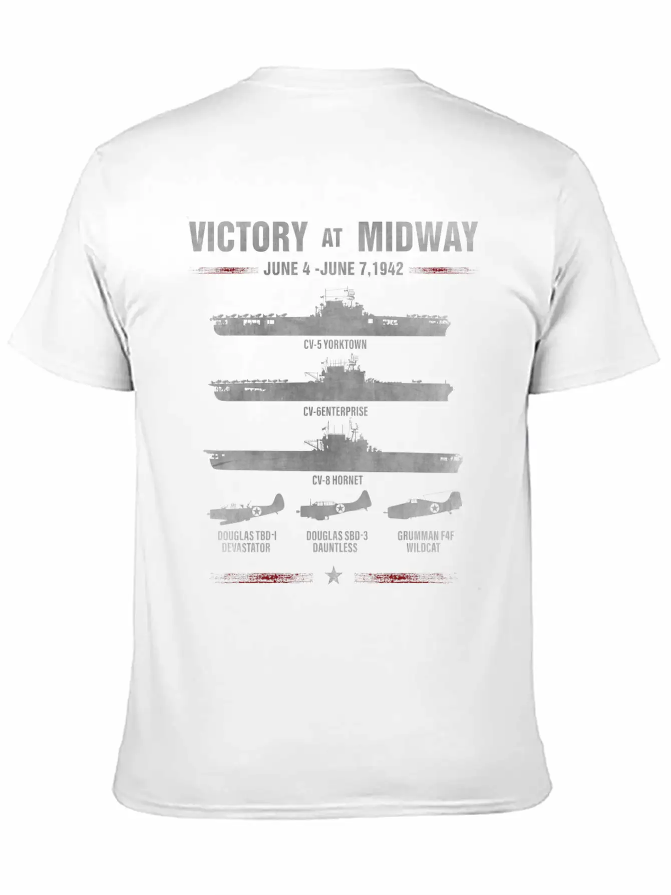 Victory At Midway Battel World War 2 Relaxed Everyday Tee – Lightweight And Durable Cotton