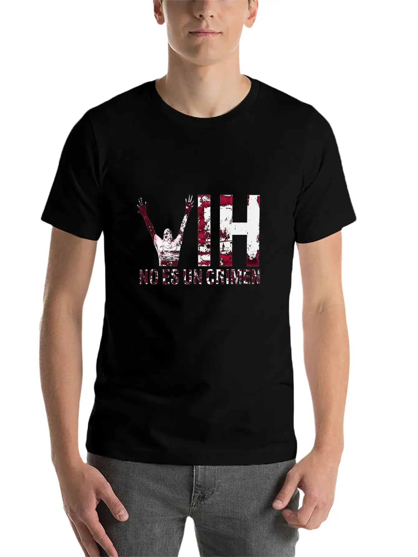 VIH No Es Un Crimen HIV Is Not A Crime Lightweight Cotton T-Shirt – Daily Comfort Graphic Shirt