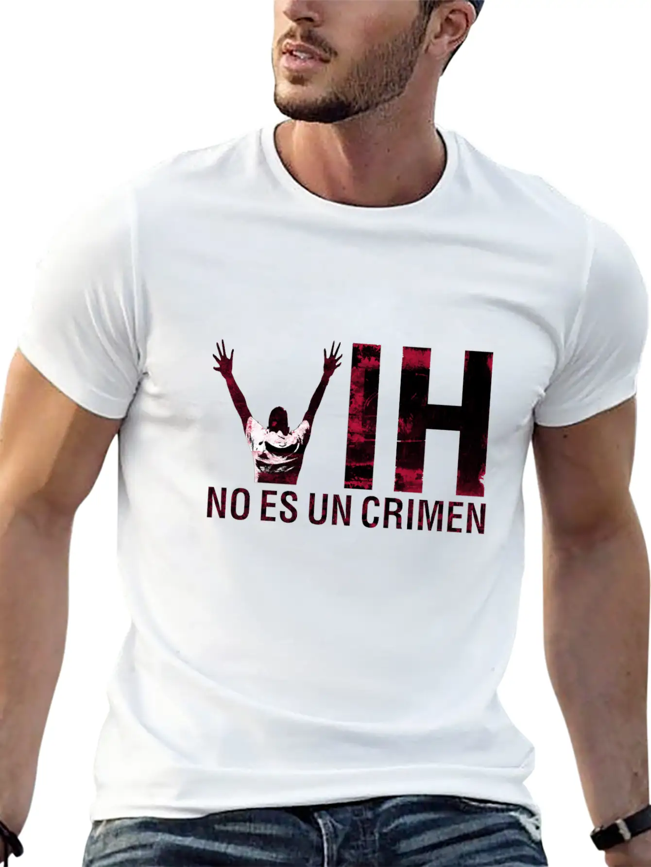 VIH No Es Un Crimen HIV Is Not A Crime Lightweight Cotton T-Shirt – Daily Comfort Graphic Shirt