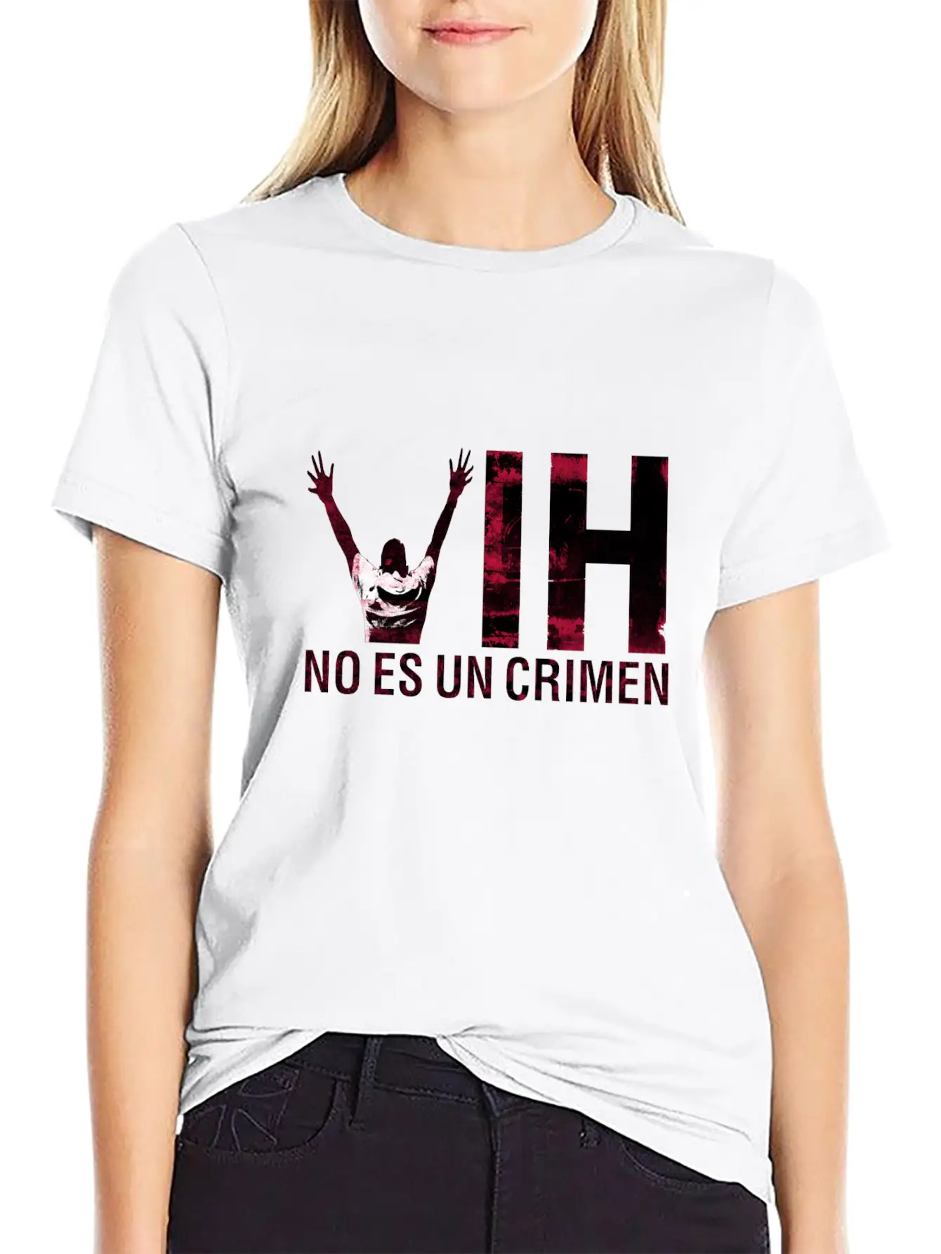 VIH No Es Un Crimen HIV Is Not A Crime Lightweight Cotton T-Shirt – Daily Comfort Graphic Shirt