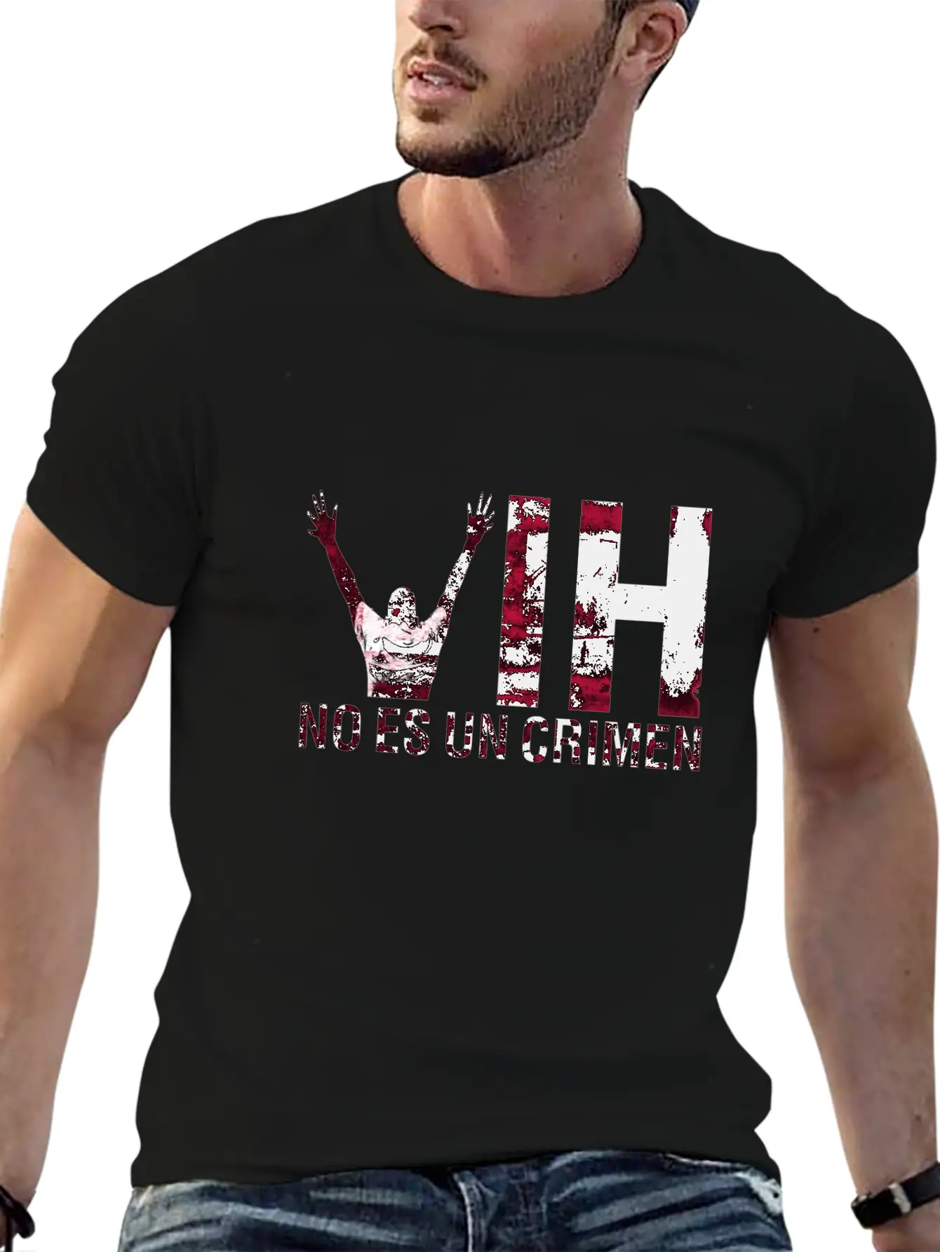 VIH No Es Un Crimen HIV Is Not A Crime Lightweight Cotton T-Shirt – Daily Comfort Graphic Shirt