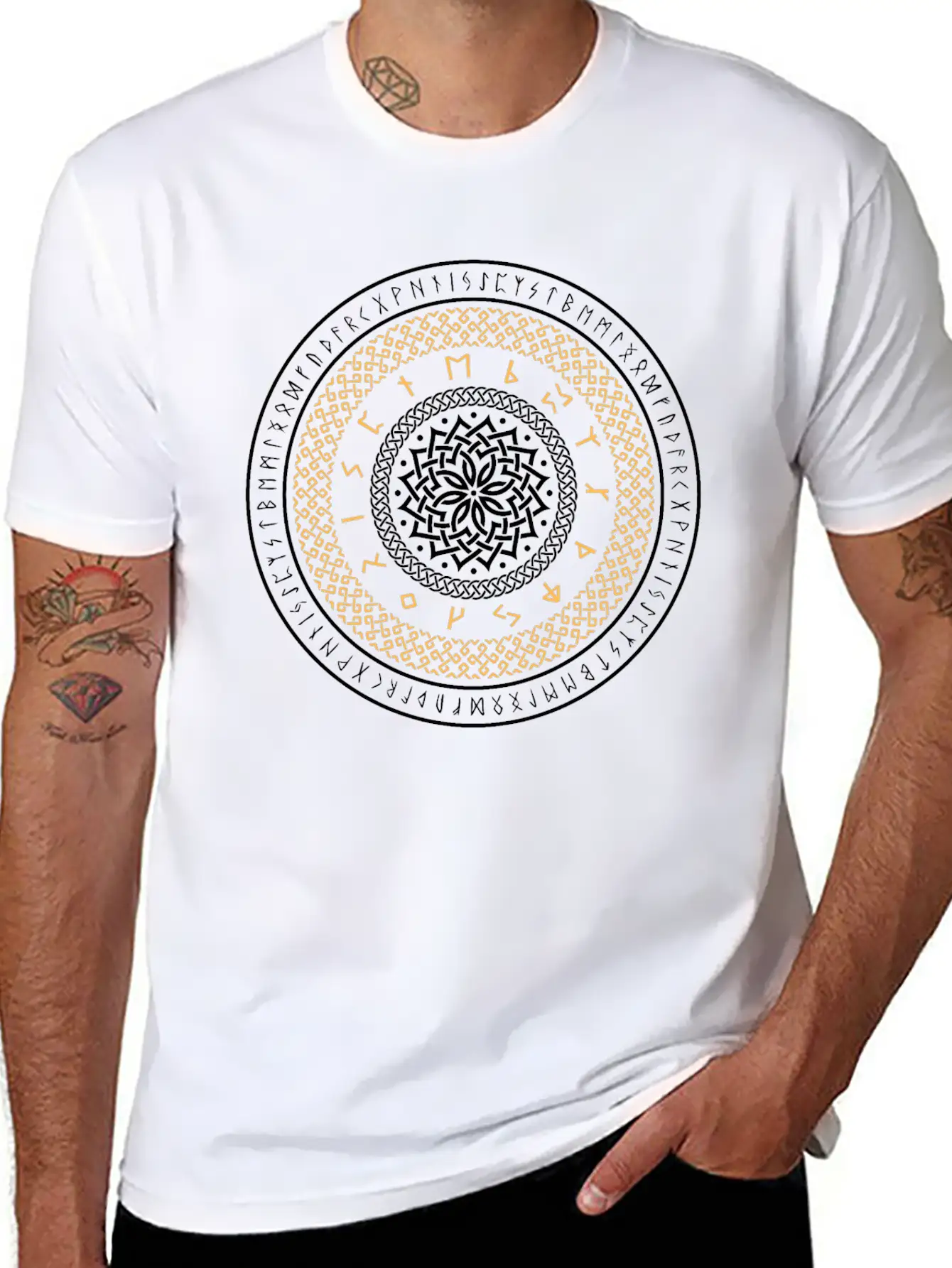 Viking Runes Circle Unisex Casual T-Shirt – Clean Design For Daily Comfort