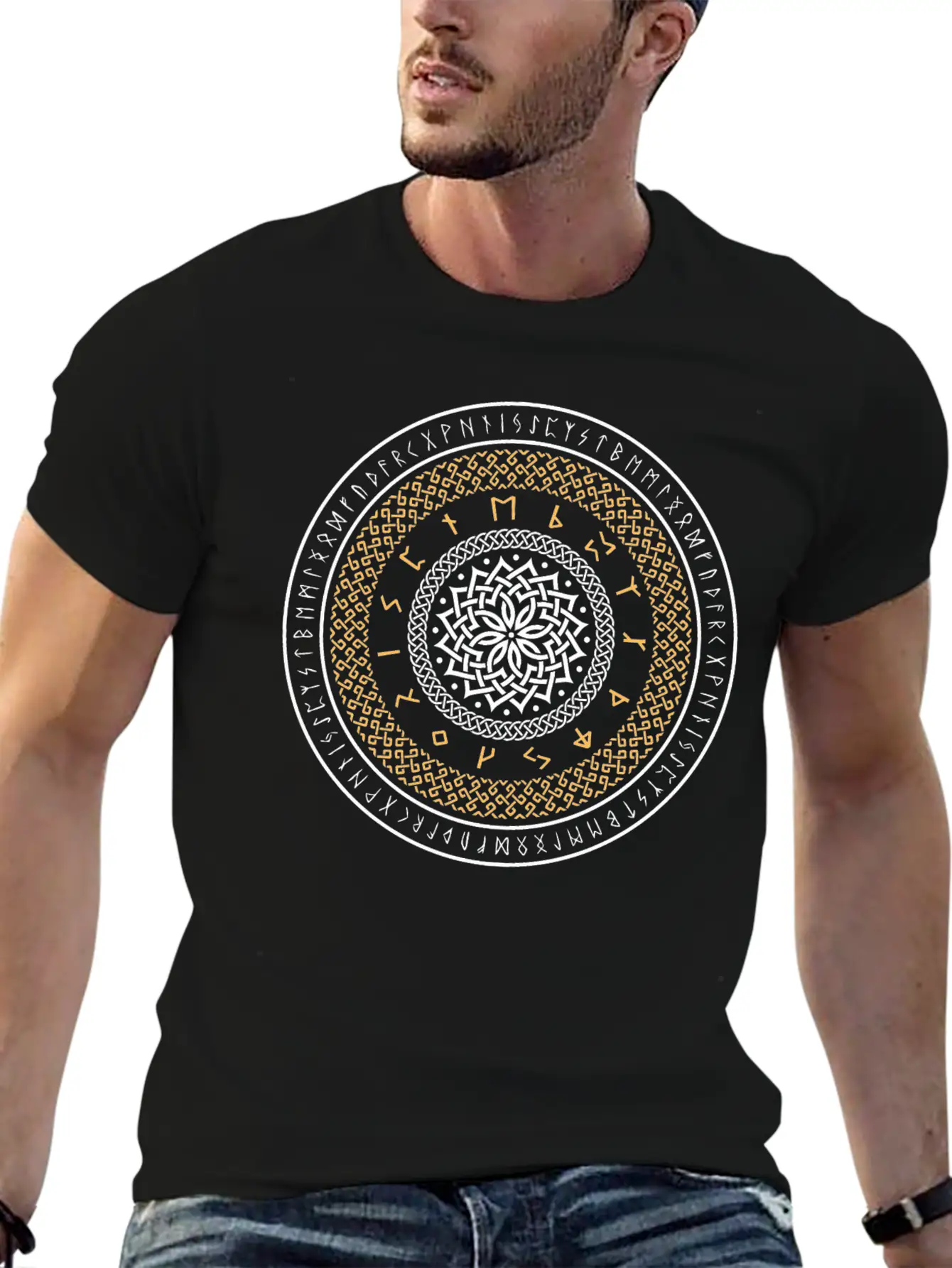 Viking Runes Circle Unisex Casual T-Shirt – Clean Design For Daily Comfort