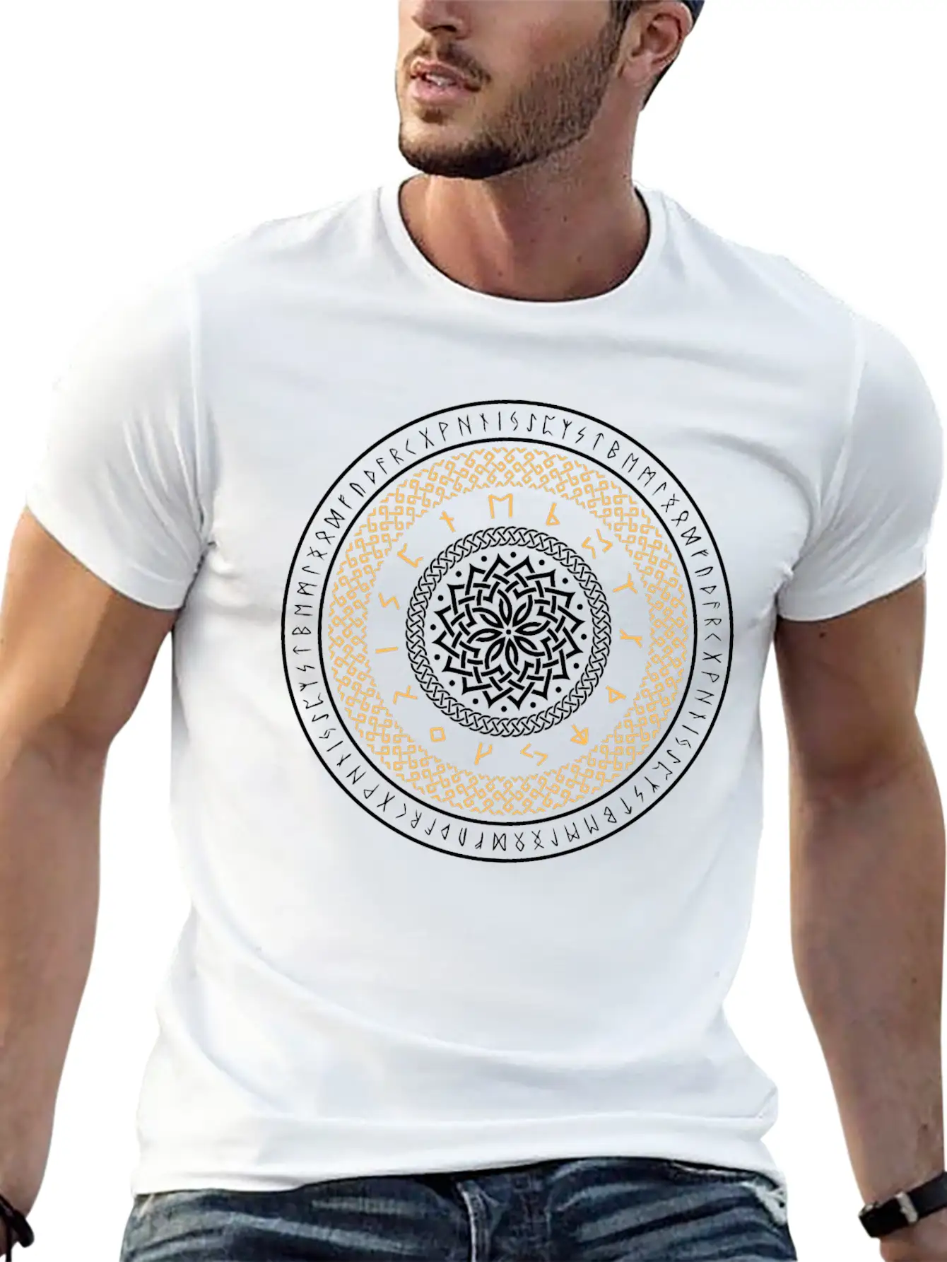 Viking Runes Circle Unisex Casual T-Shirt – Clean Design For Daily Comfort