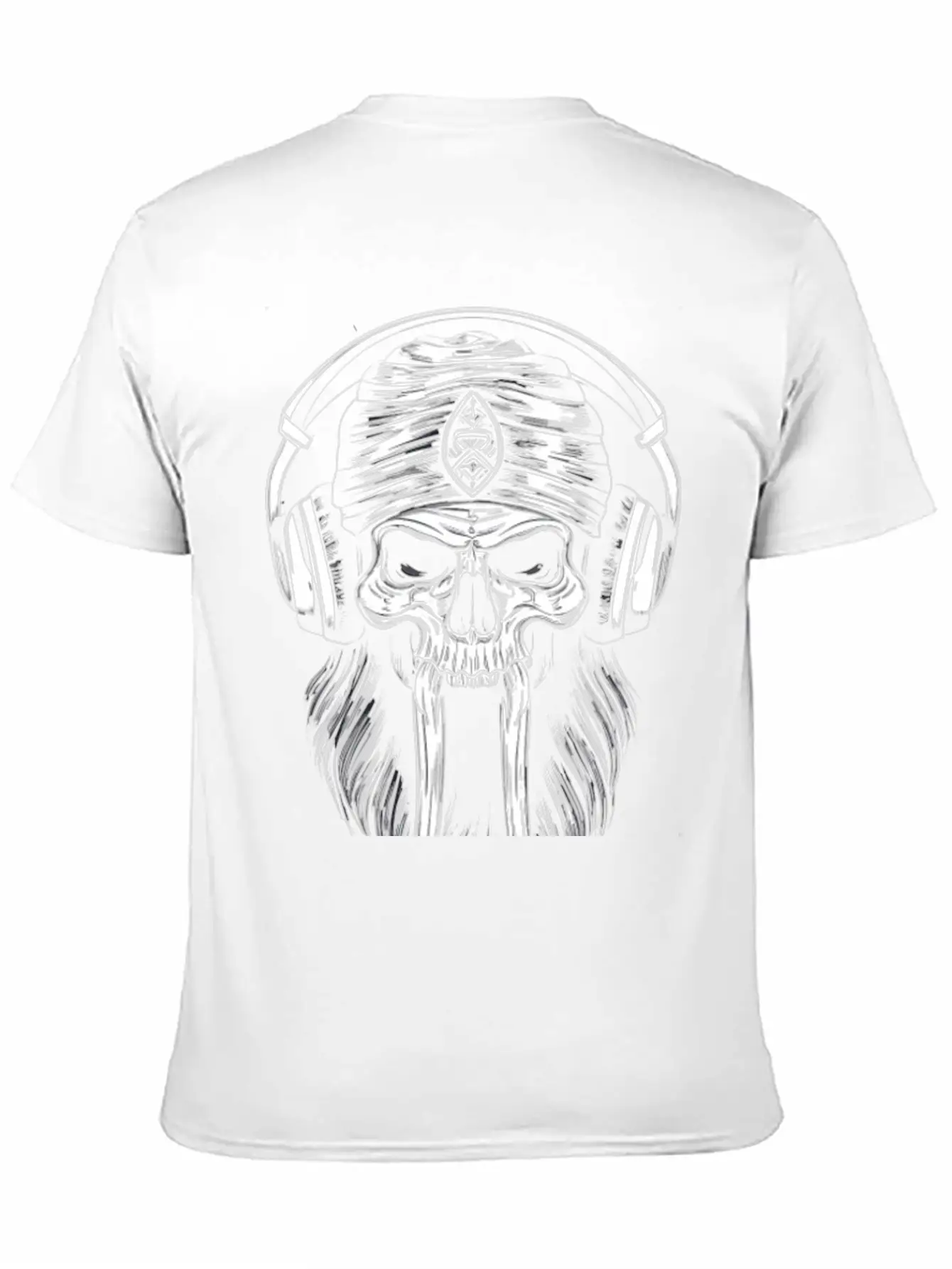 Viking Vintage Skull Beard With Headphone Basic Graphic T-Shirt – Daily Comfort In Soft Cotton