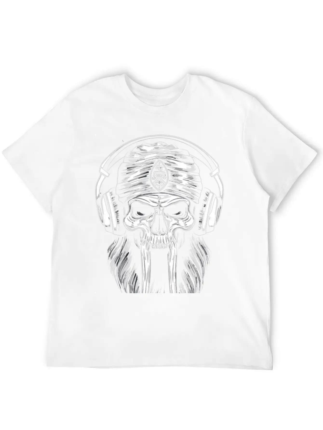Viking Vintage Skull Beard With Headphone Basic Graphic T-Shirt – Daily Comfort In Soft Cotton