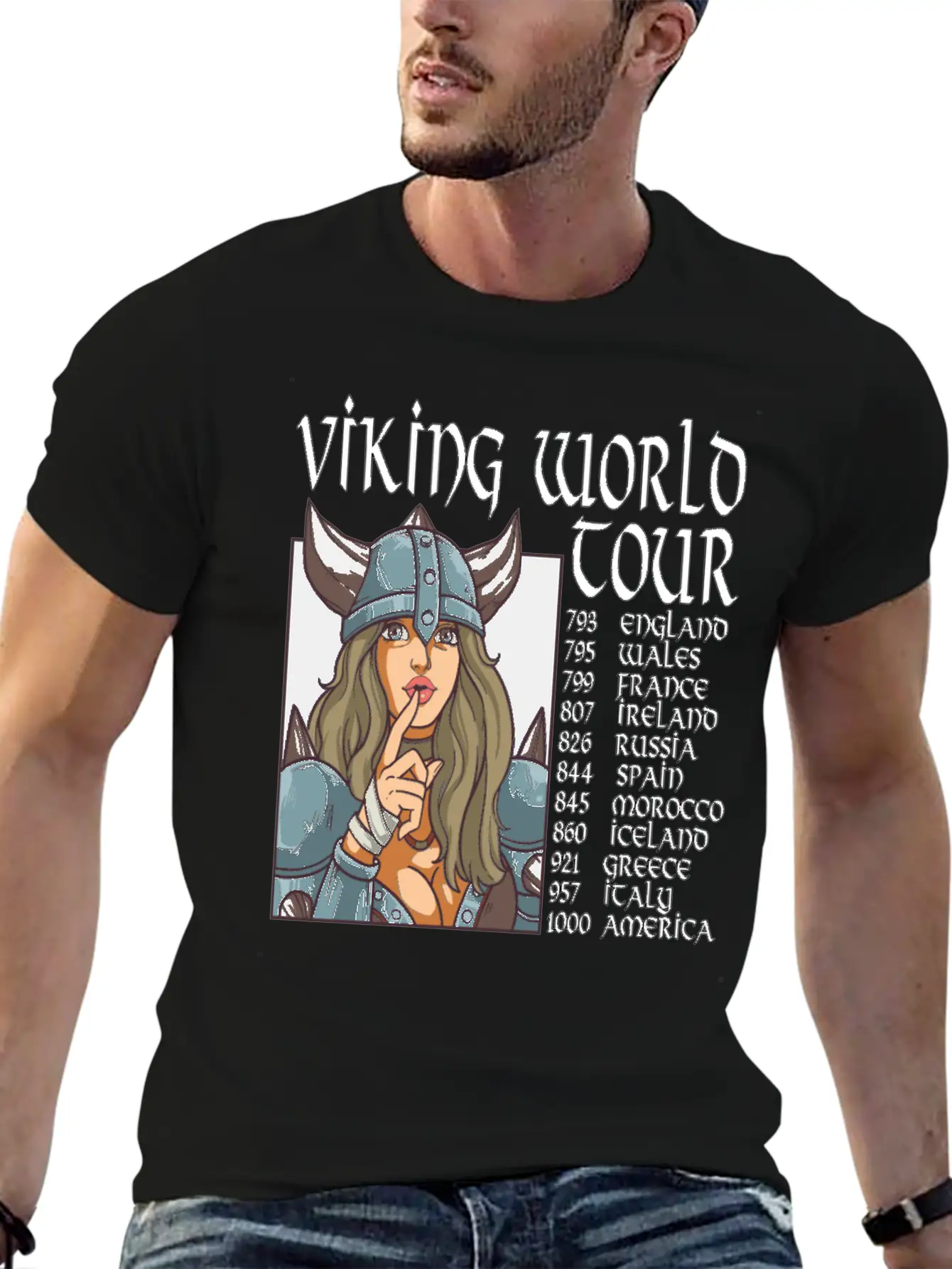 Viking World Tour Vikings Valhalla Odin For A Men Relaxed Everyday Tee – Lightweight And Durable Cotton