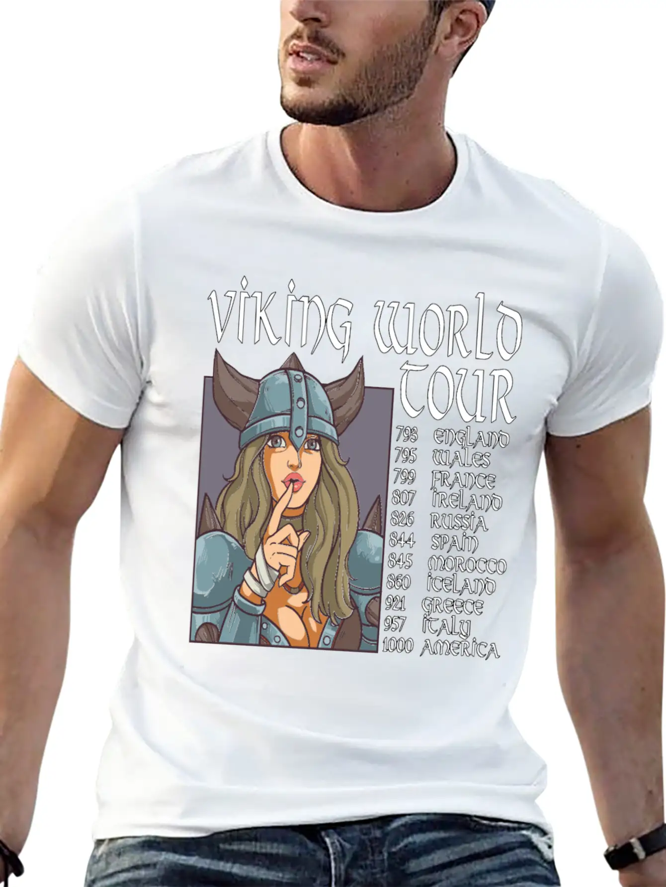 Viking World Tour Vikings Valhalla Odin For A Men Relaxed Everyday Tee – Lightweight And Durable Cotton