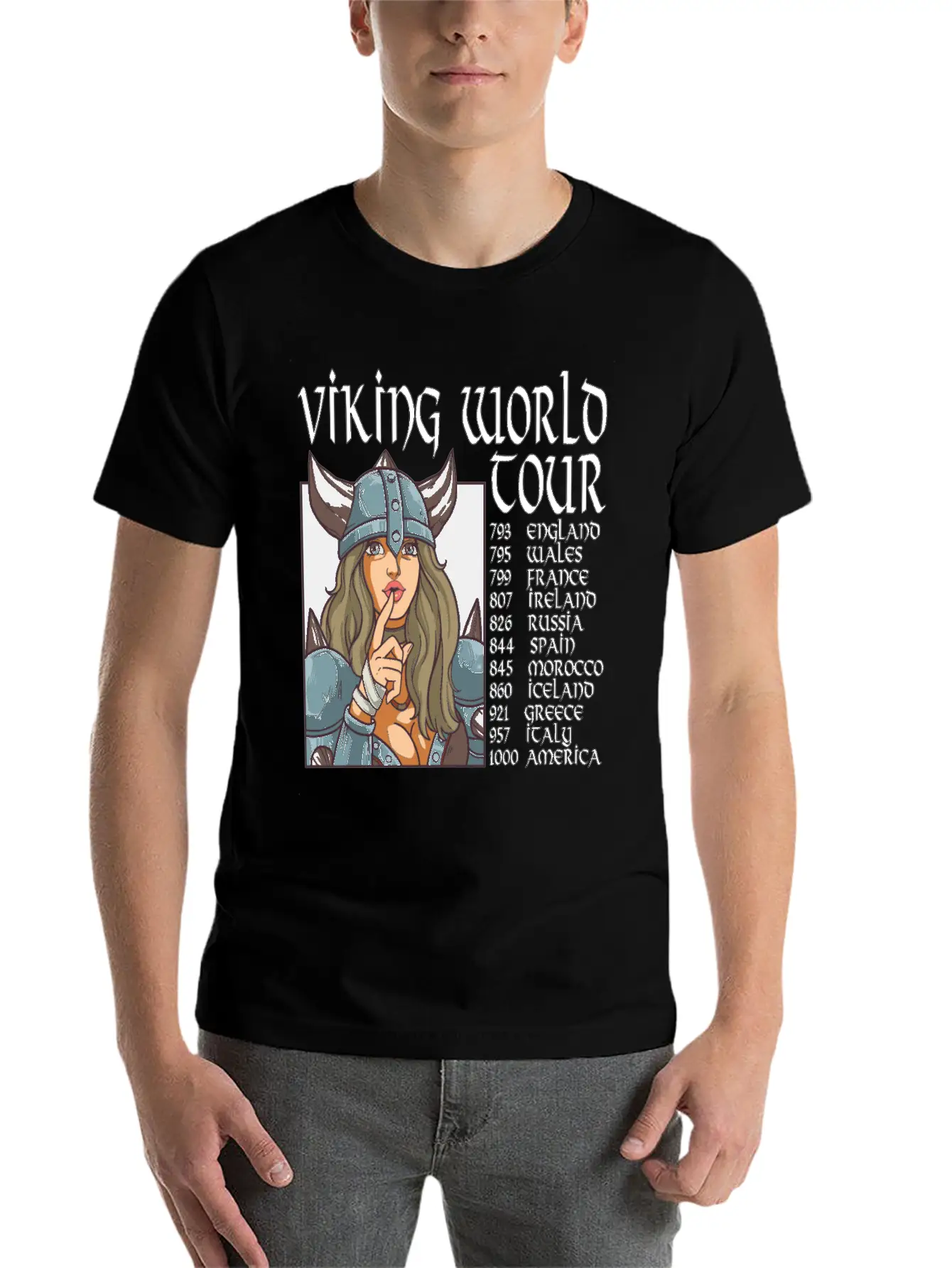 Viking World Tour Vikings Valhalla Odin For A Men Relaxed Everyday Tee – Lightweight And Durable Cotton