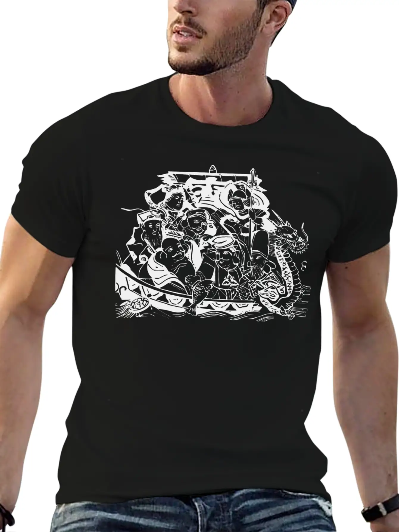 Vikings Wickinger Warrior Vikingboat Boot31 Lightweight Cotton T-Shirt – Daily Comfort Graphic Shirt